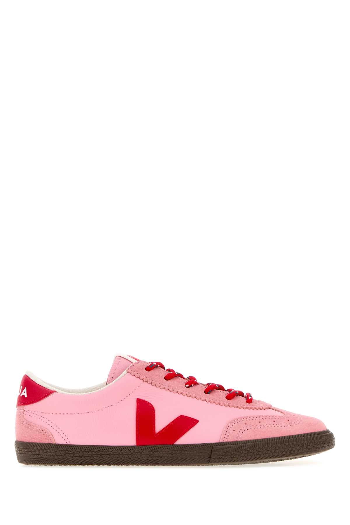 Dark pink leather Volley O.T. sneakers