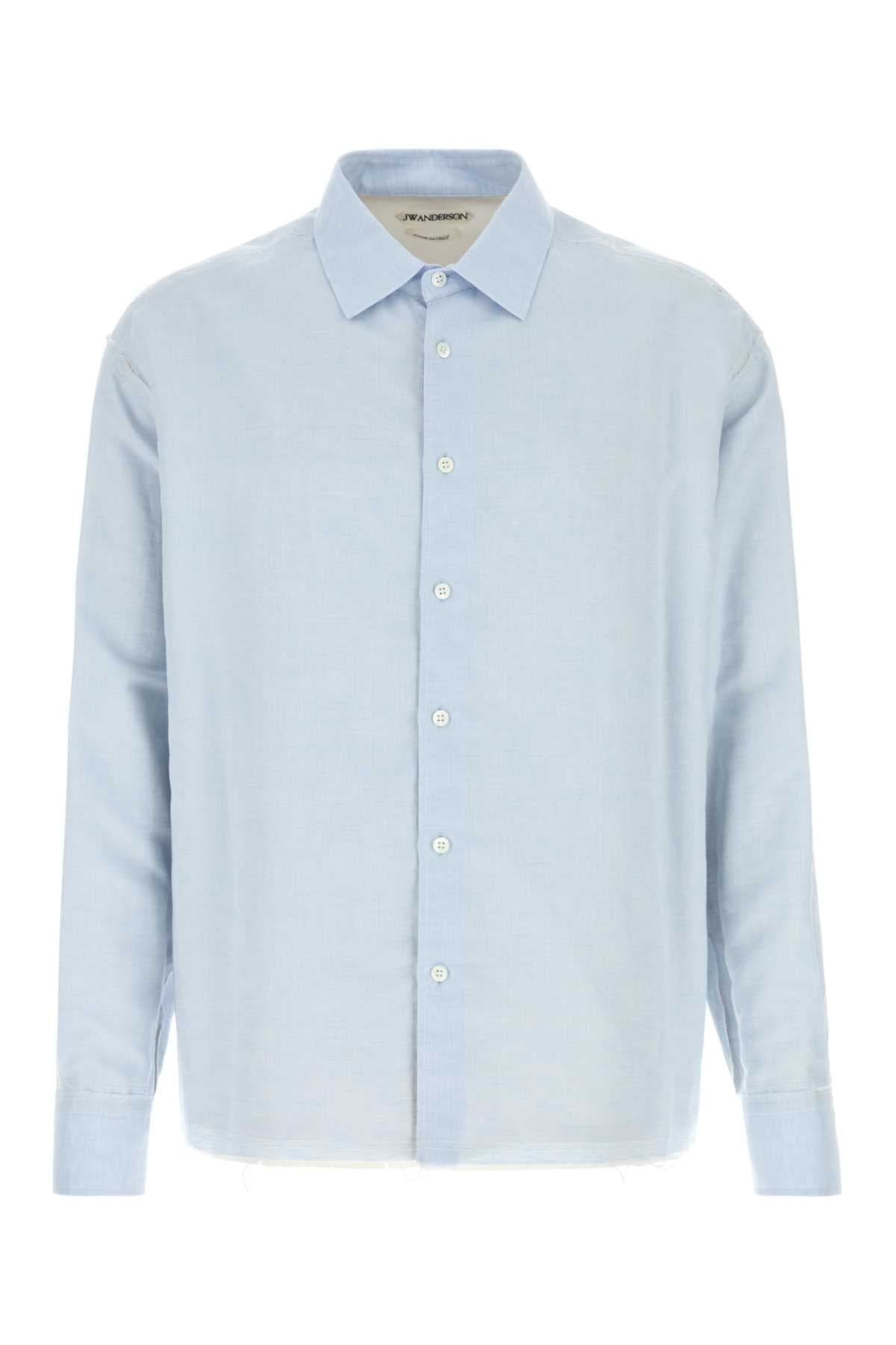 Light blue linen blend shirt