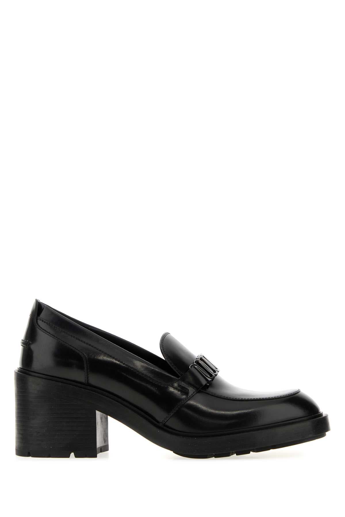 Black leather Marla pumps