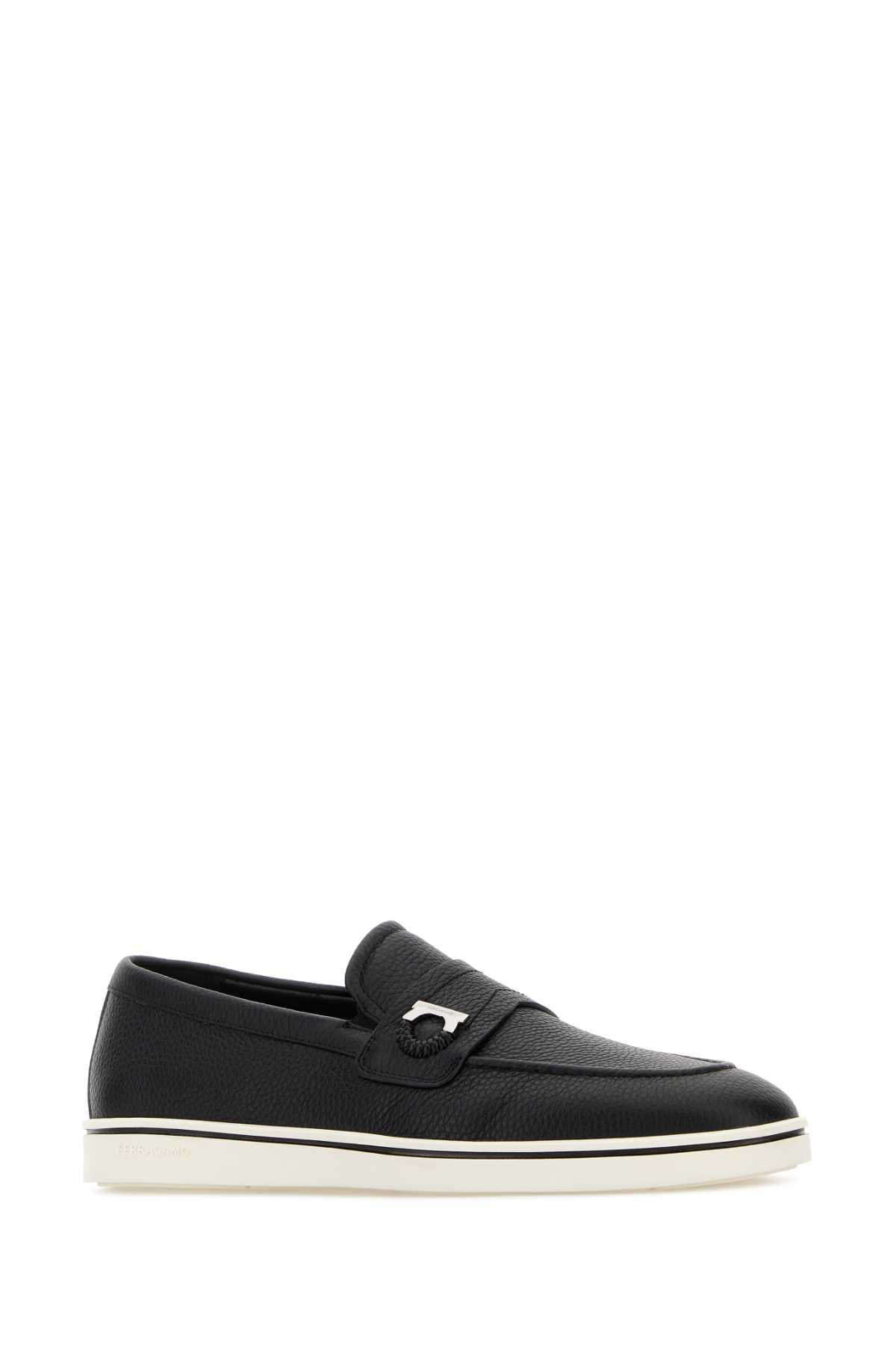 Black leather Tancredi loafers - мініатюра 2