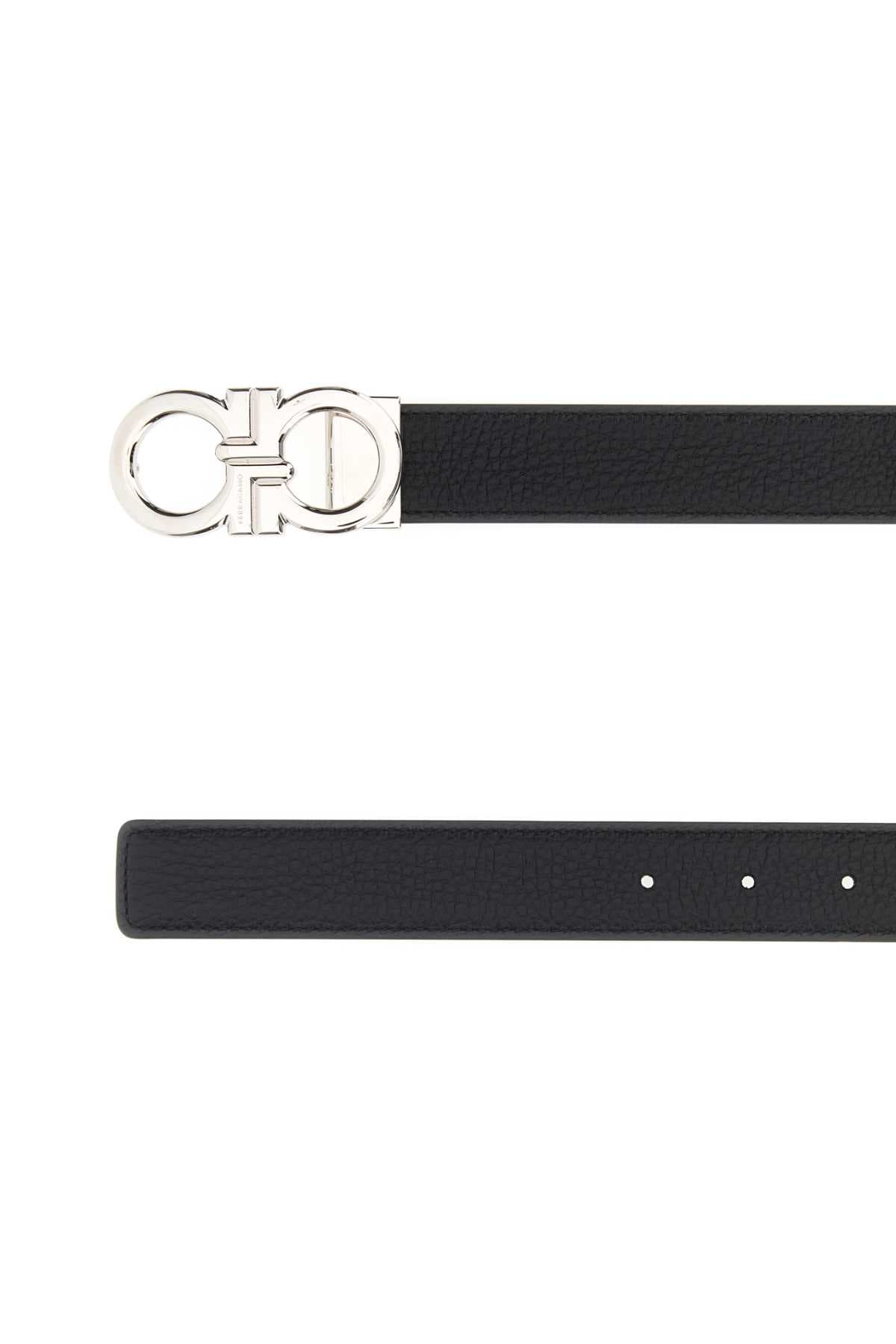 Black leather reversible belt - мініатюра 2