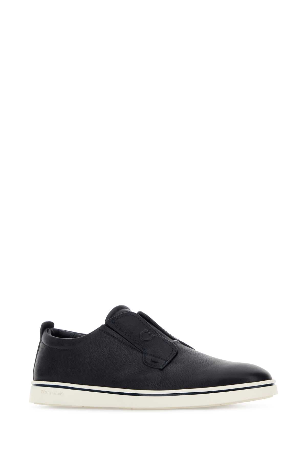 Black leather Alfie slip ons - мініатюра 2