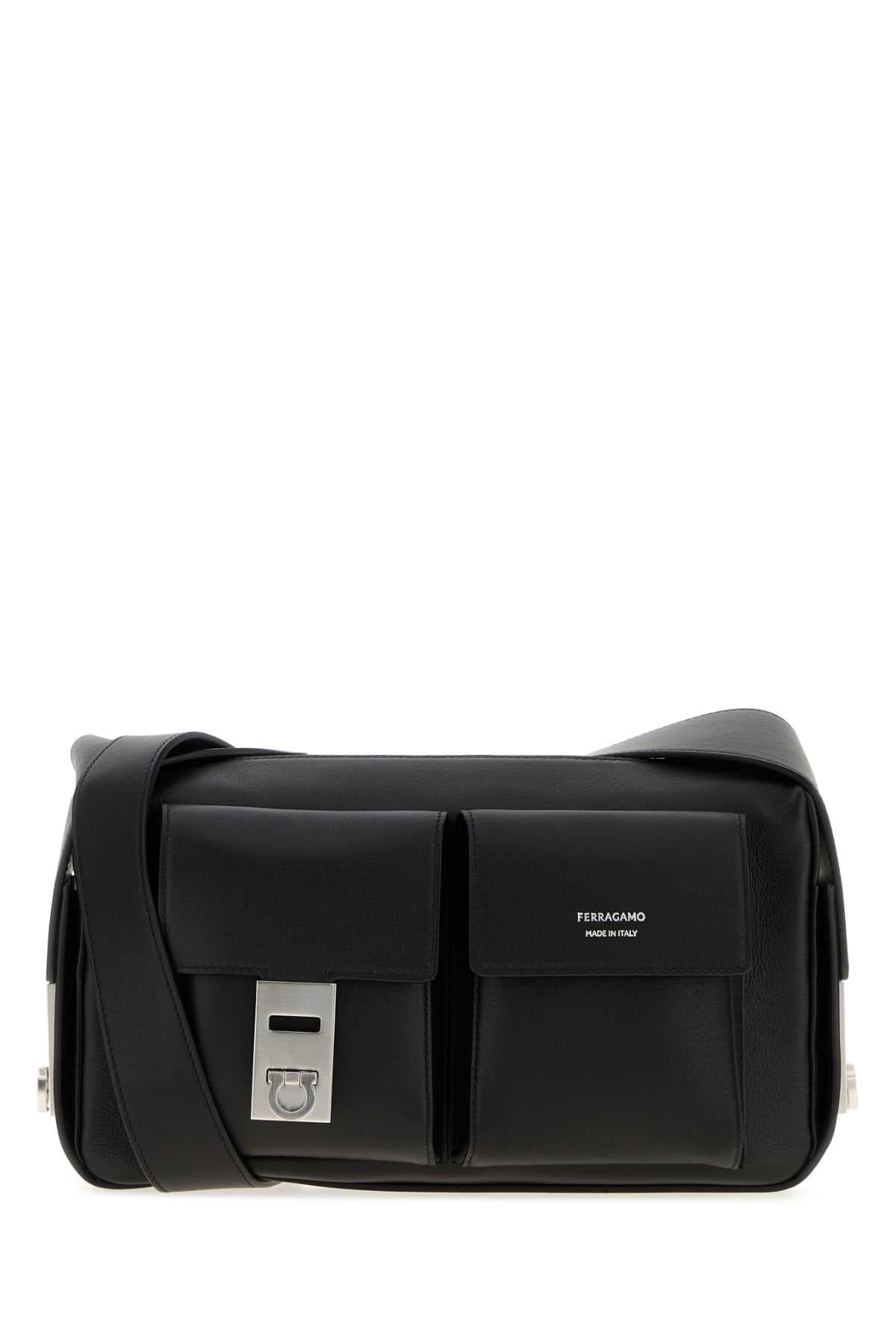 Black leather Twins crossbody bag