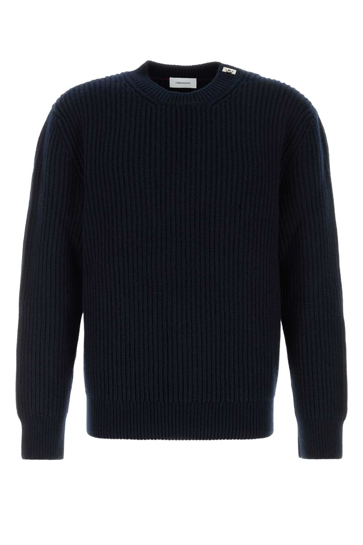 Midnight blue wool blend sweater