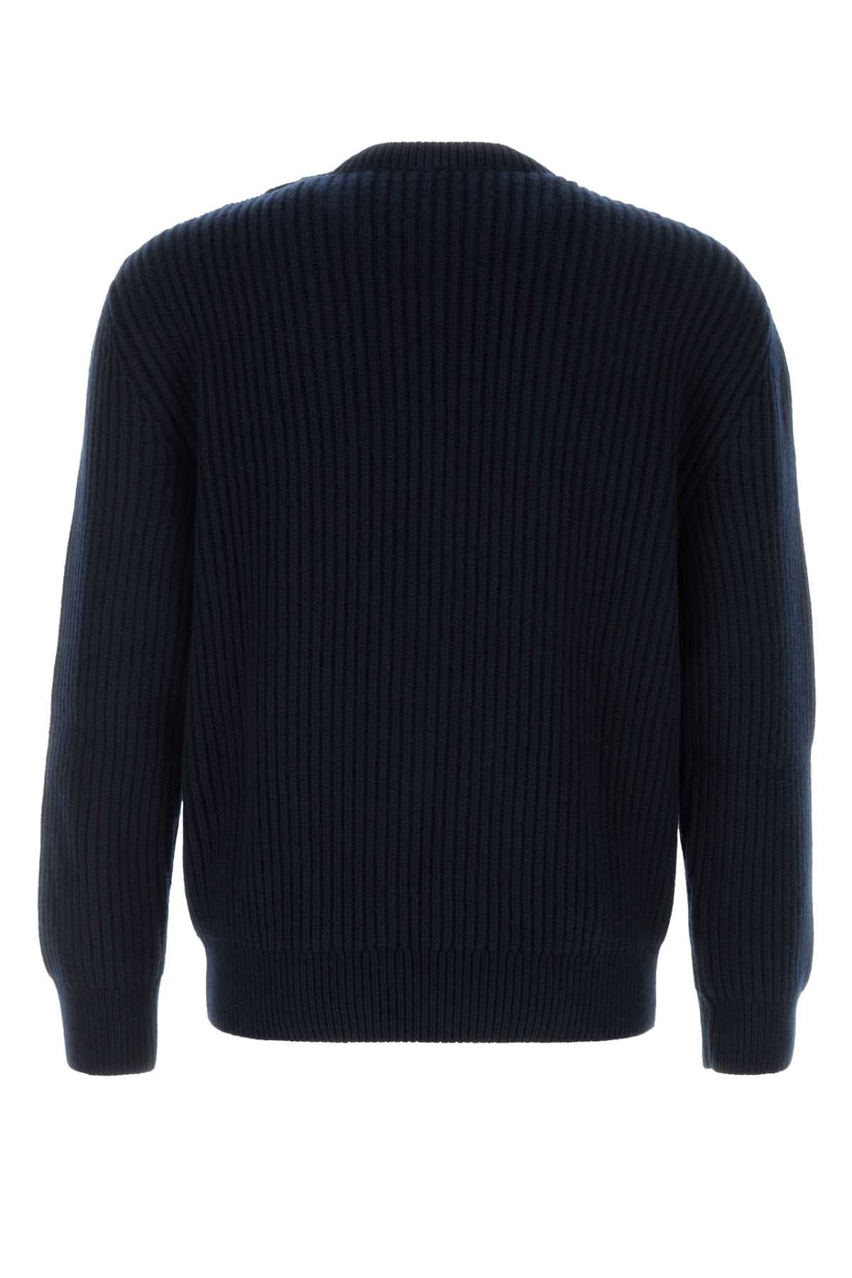 Midnight blue wool blend sweater - мініатюра 2