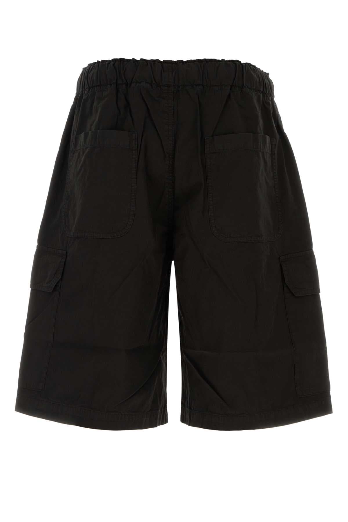 Black cotton bermuda shorts - мініатюра 2