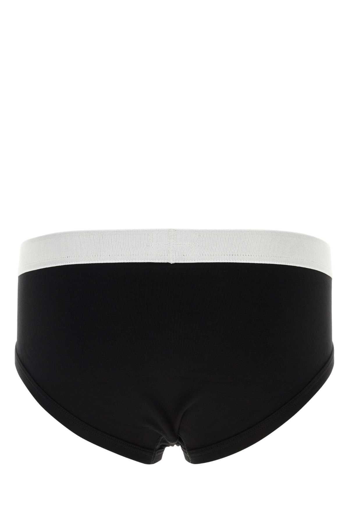 Black stretch cotton brief - мініатюра 2