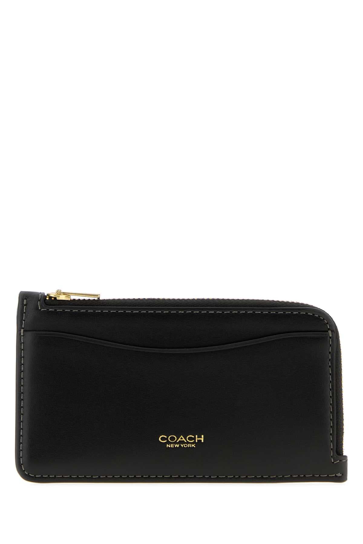 Black leather New York card holder