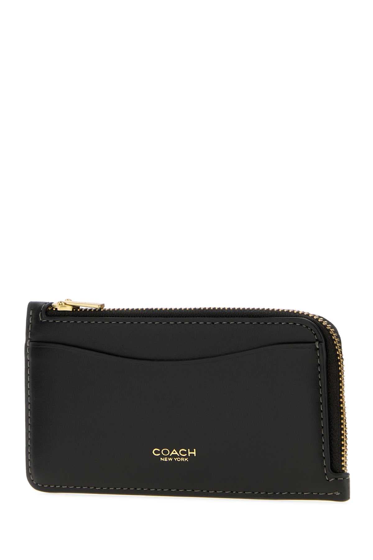 Black leather New York card holder - мініатюра 2