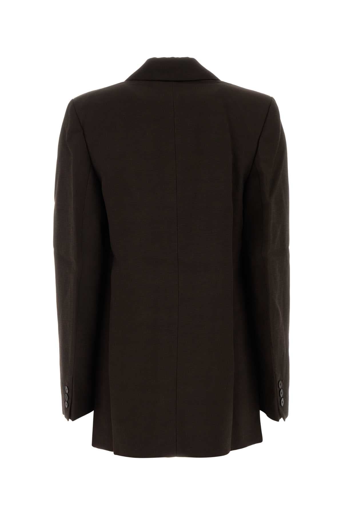 Brown viscose blend oversize blazer - мініатюра 2