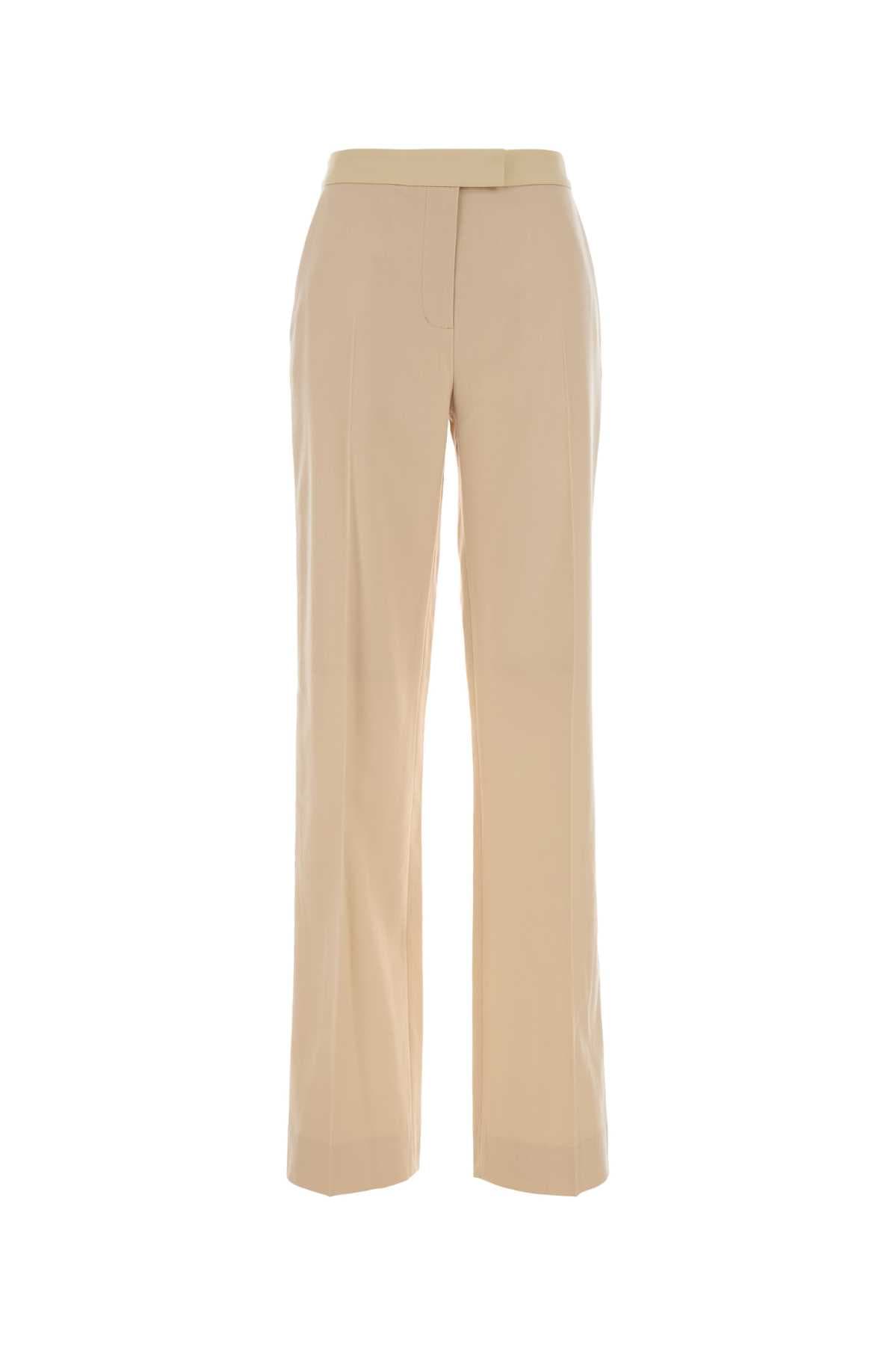 Cream stretch wool pant