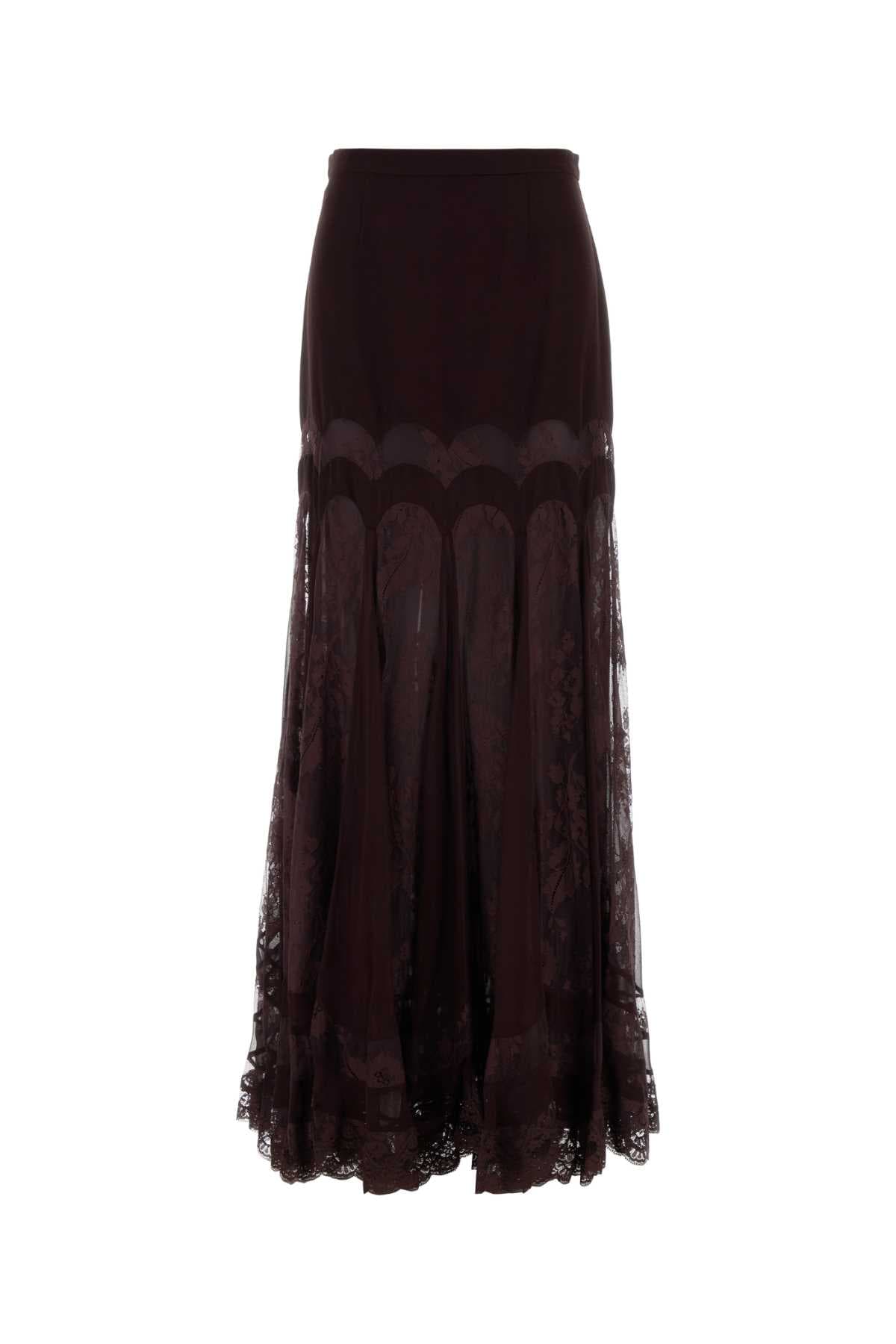 Plum crepe Valiant skirt