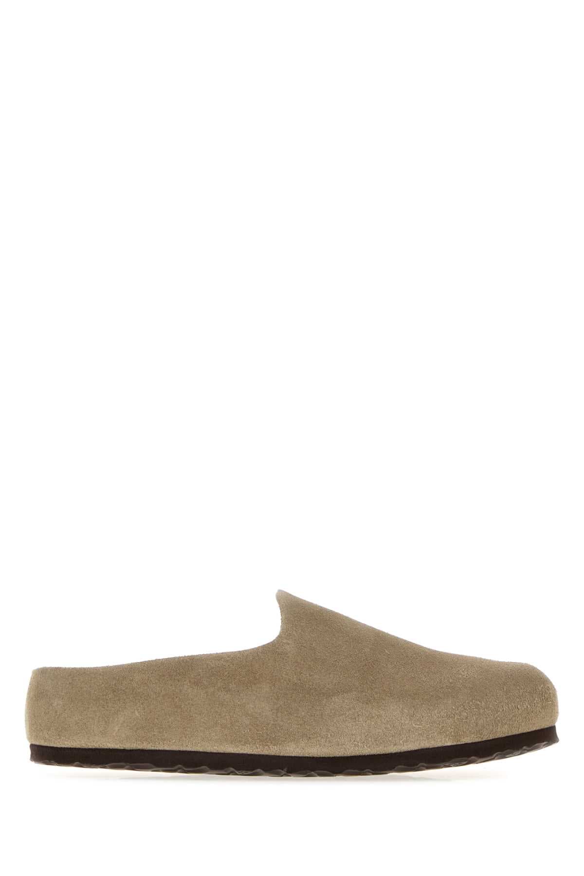 Dove grey suede Amsterdam slippers