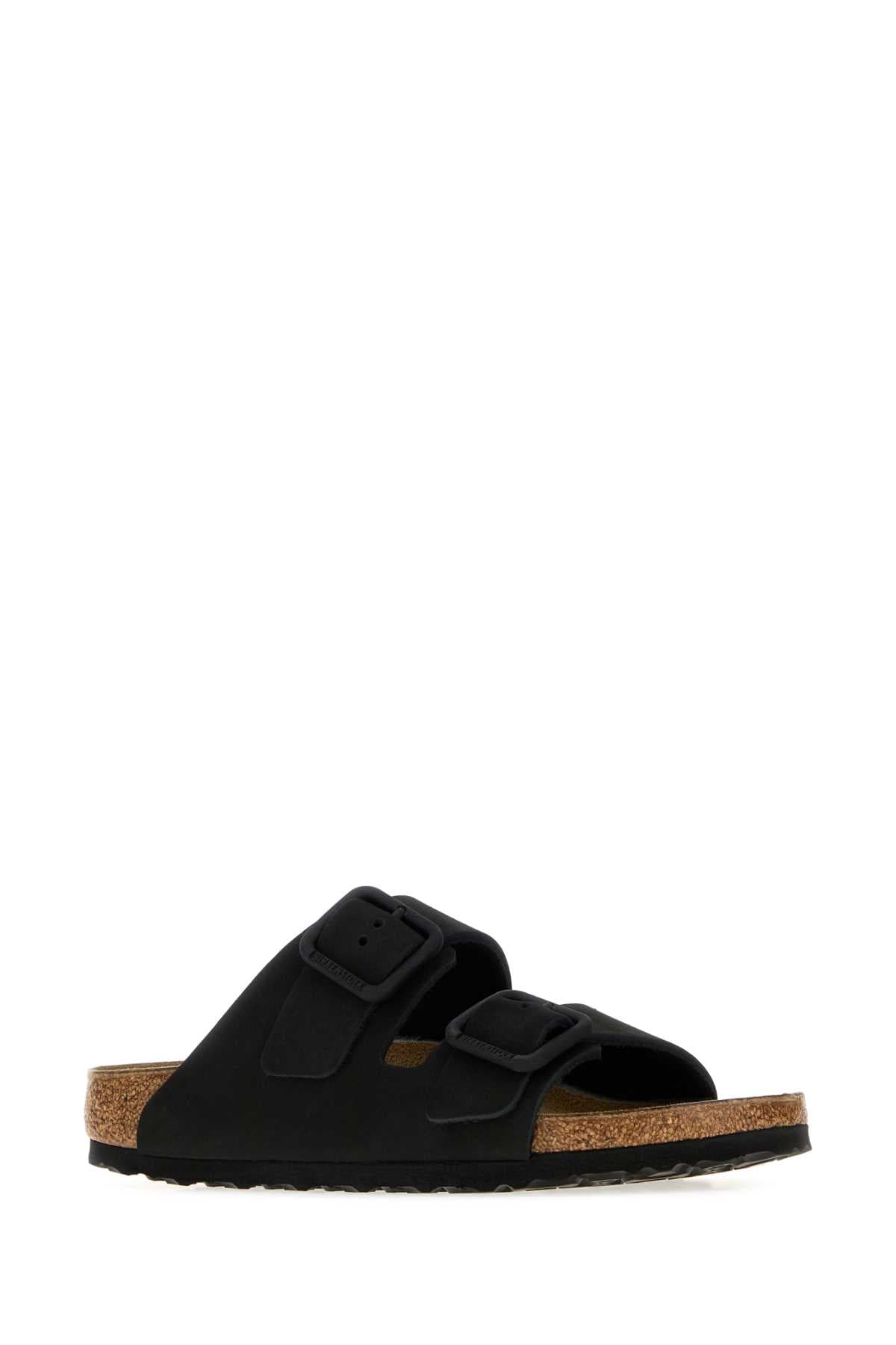 Black leather Arizona slippers - мініатюра 2