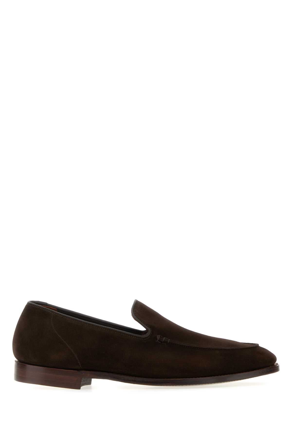 Dark brown suede Salcombre loafers