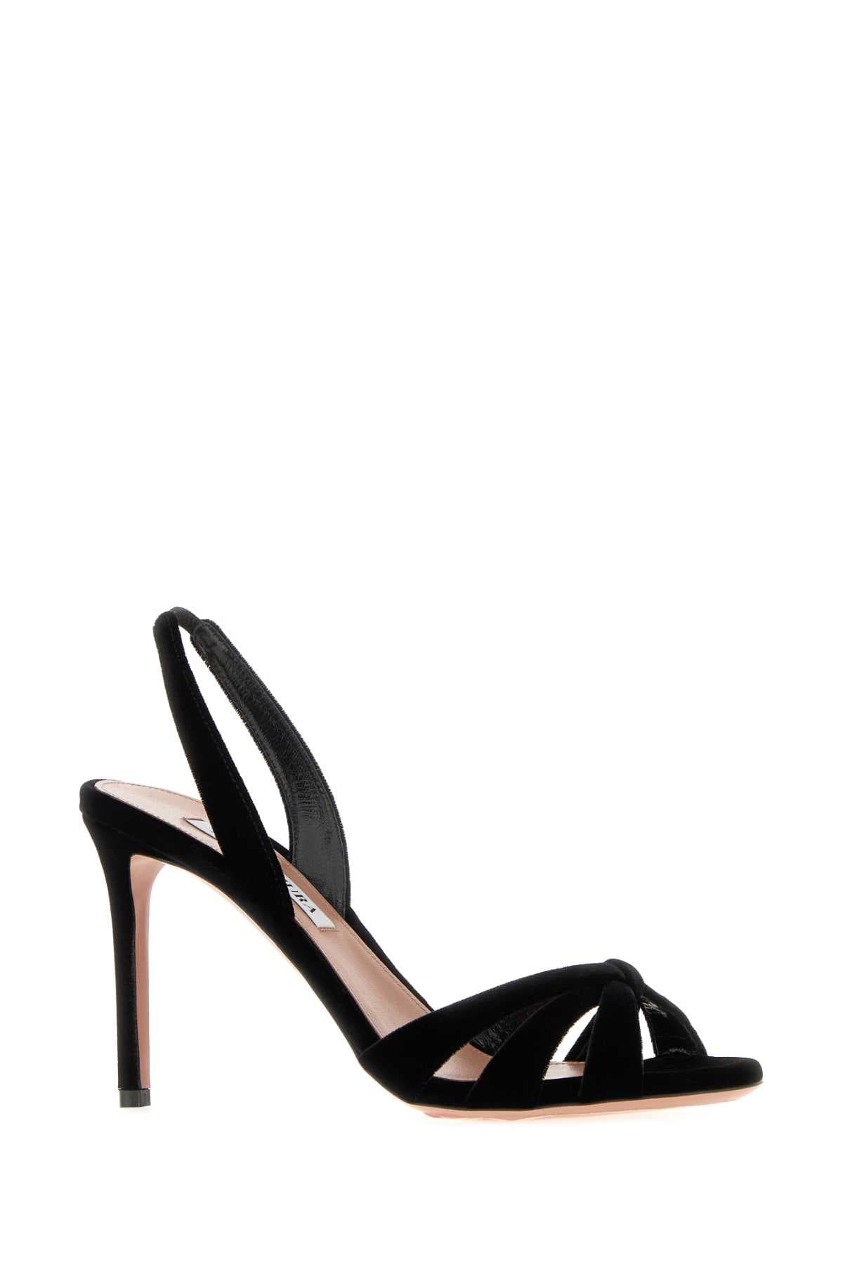 Black velvet Tati sandals - мініатюра 2