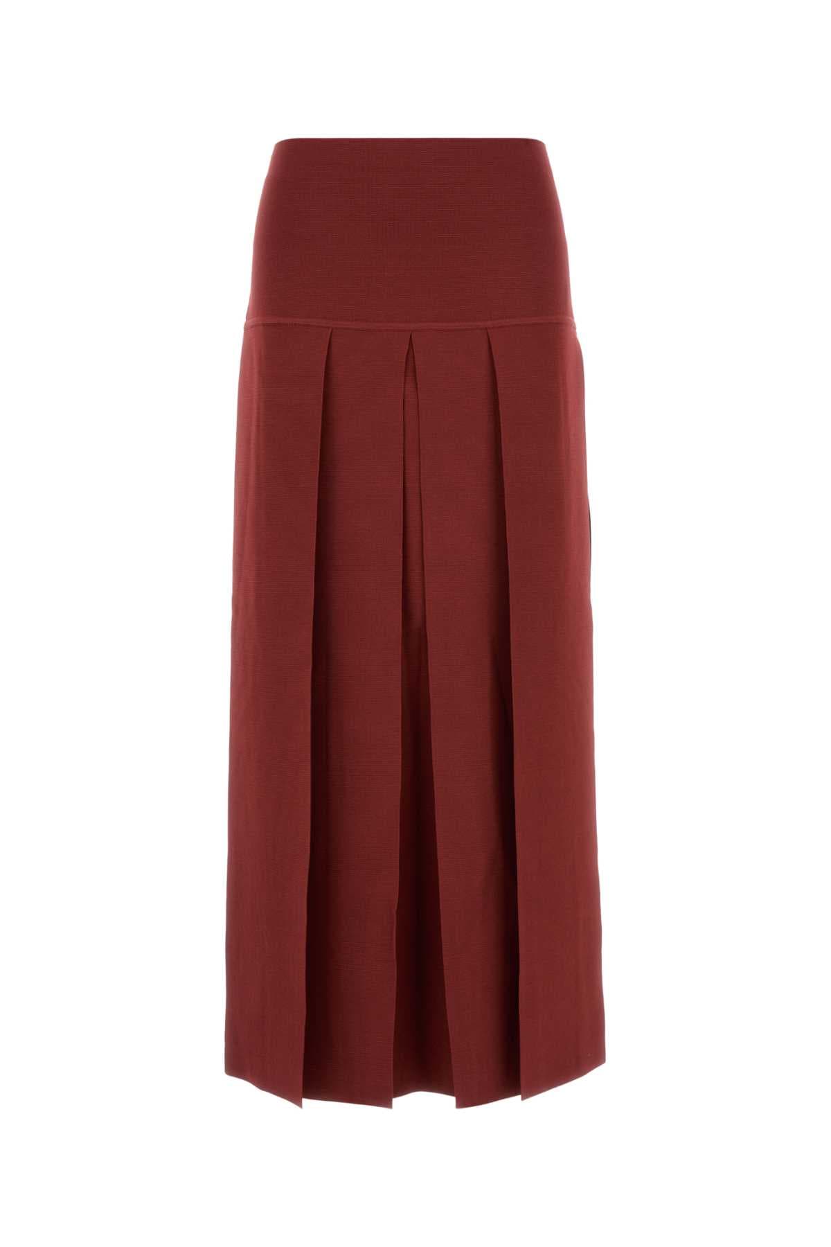 Tyrian purple stretch viscose blend skirt
