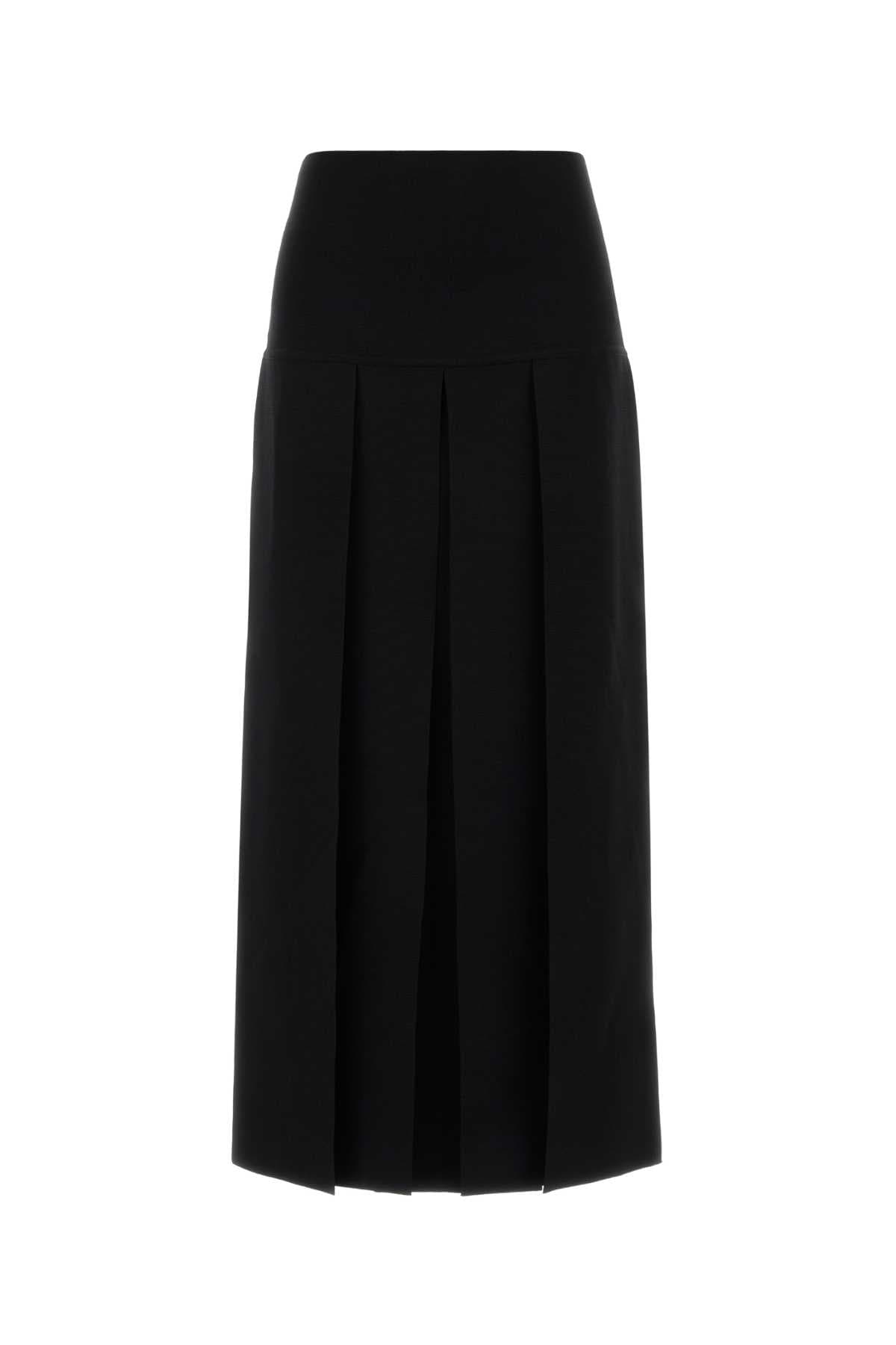 Black stretch viscose blend skirt