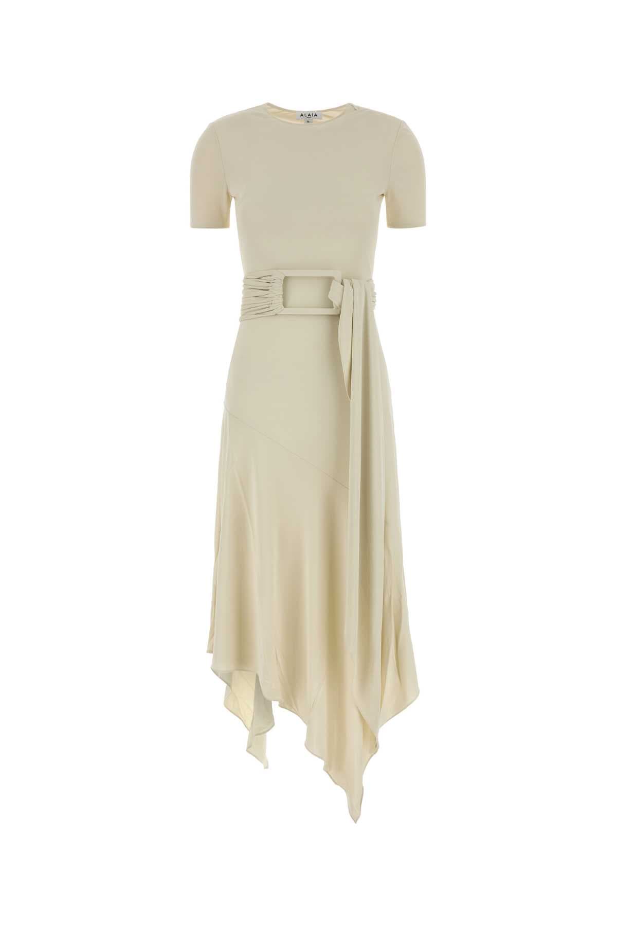 Ivory jersey dress