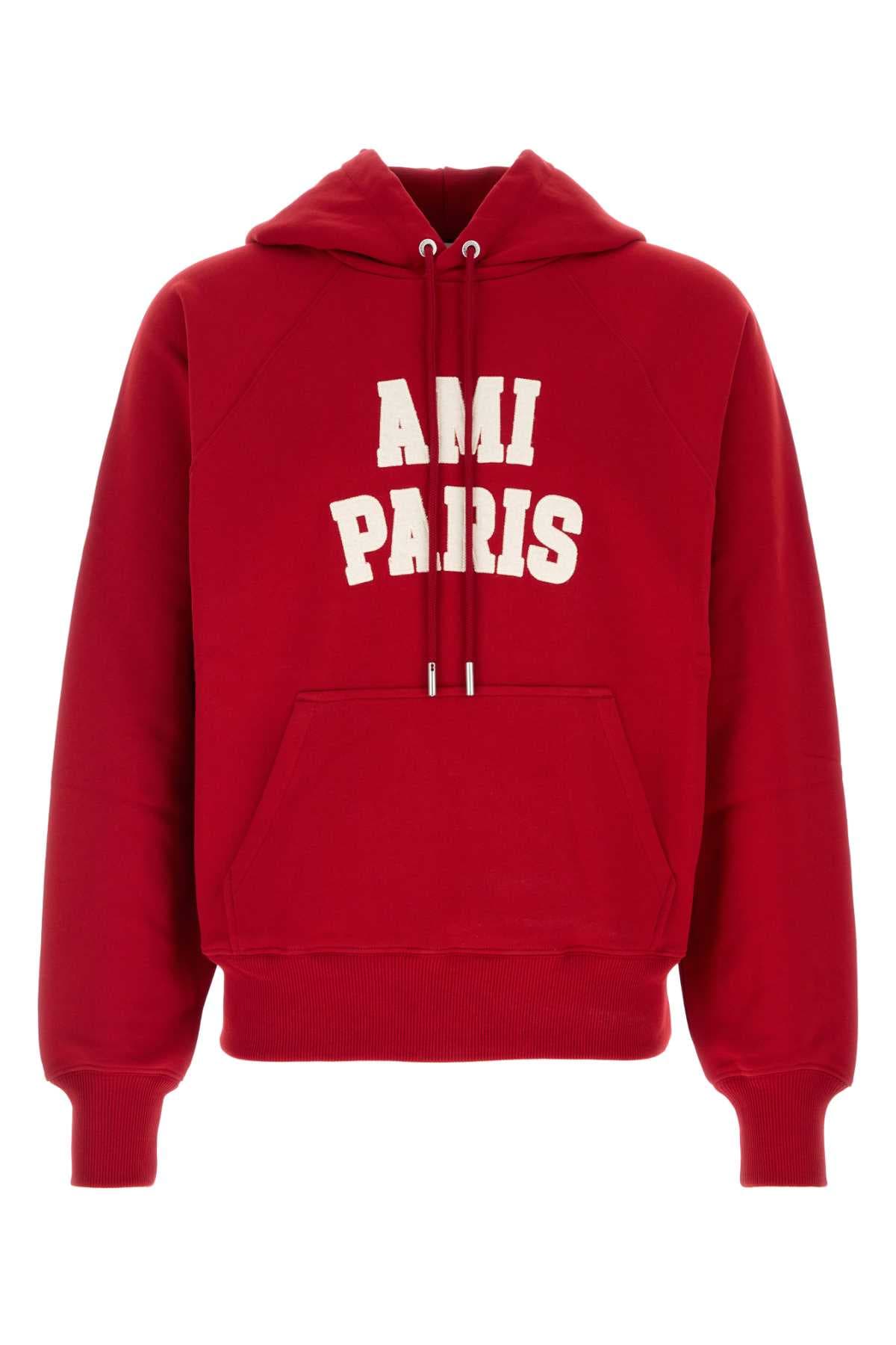 Red cotton oversize sweatshirt