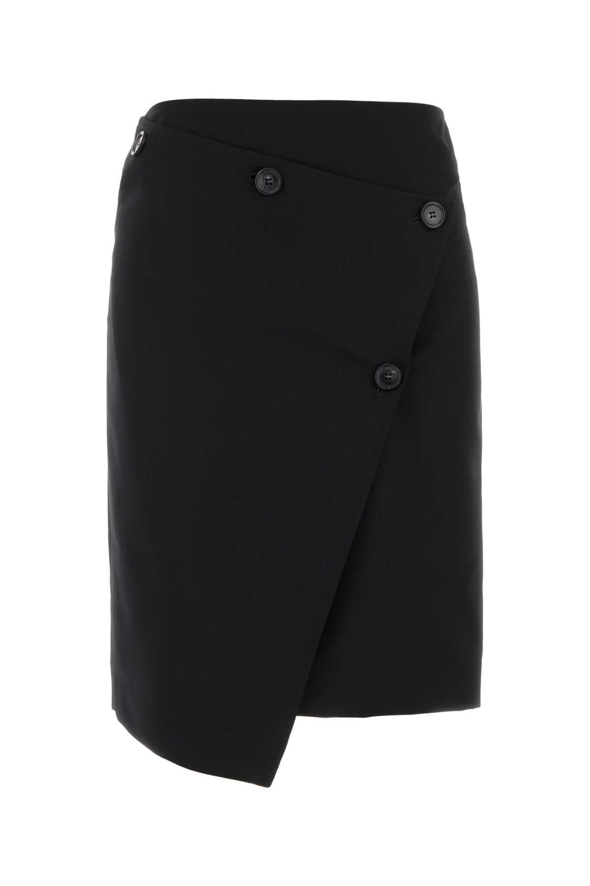 Black wool skirt