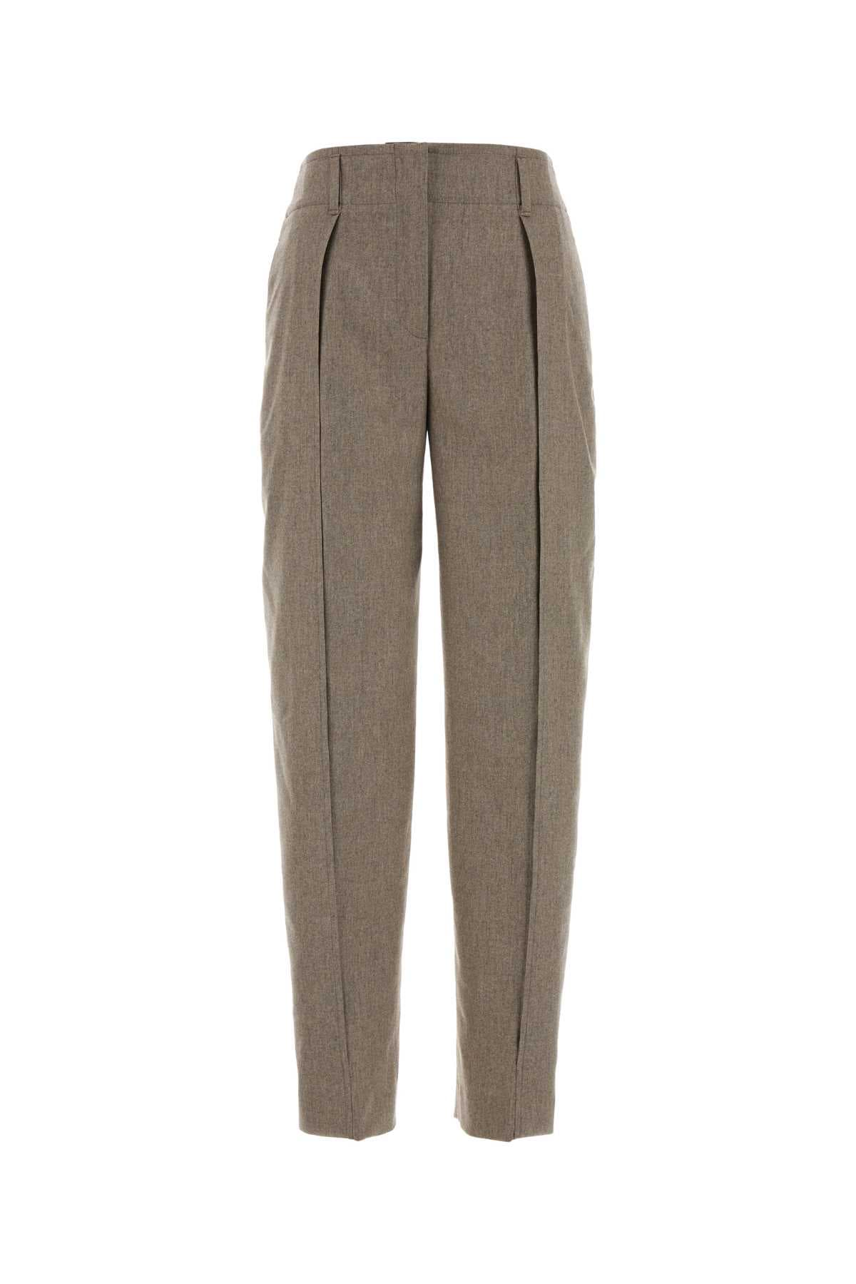Cappuccino stretch wool blend pant