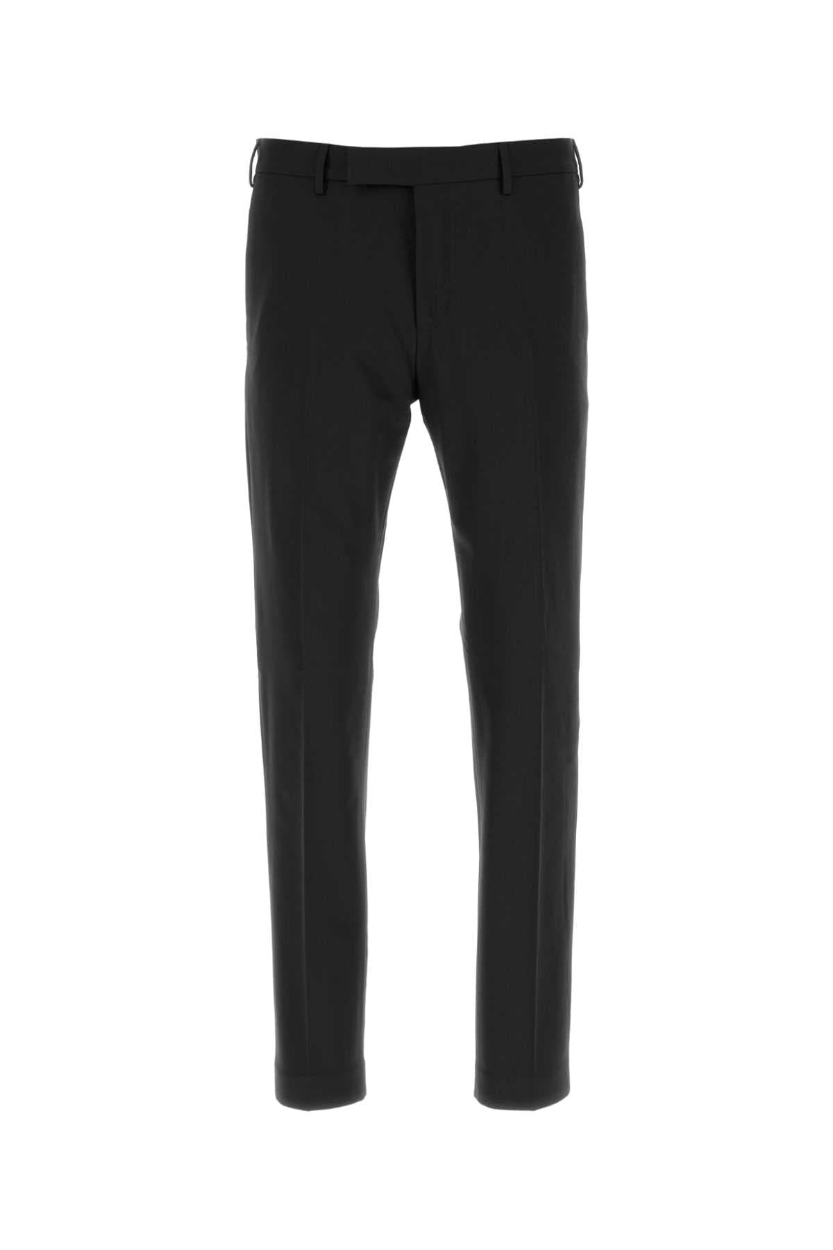 Black stretch wool pant