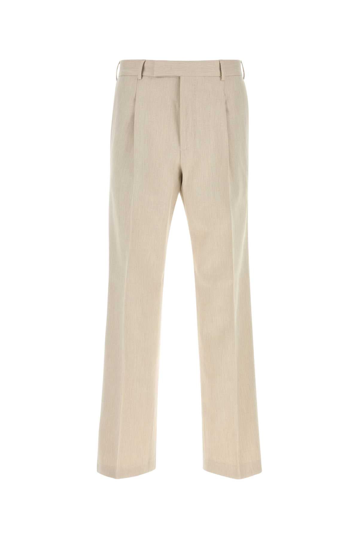 Sand cotton blend pant