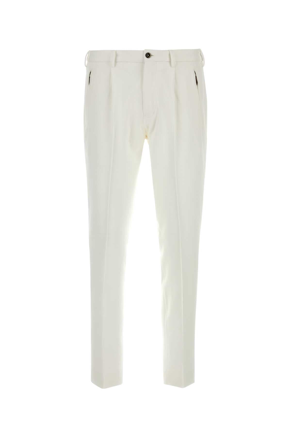 White stretch viscose blend pant