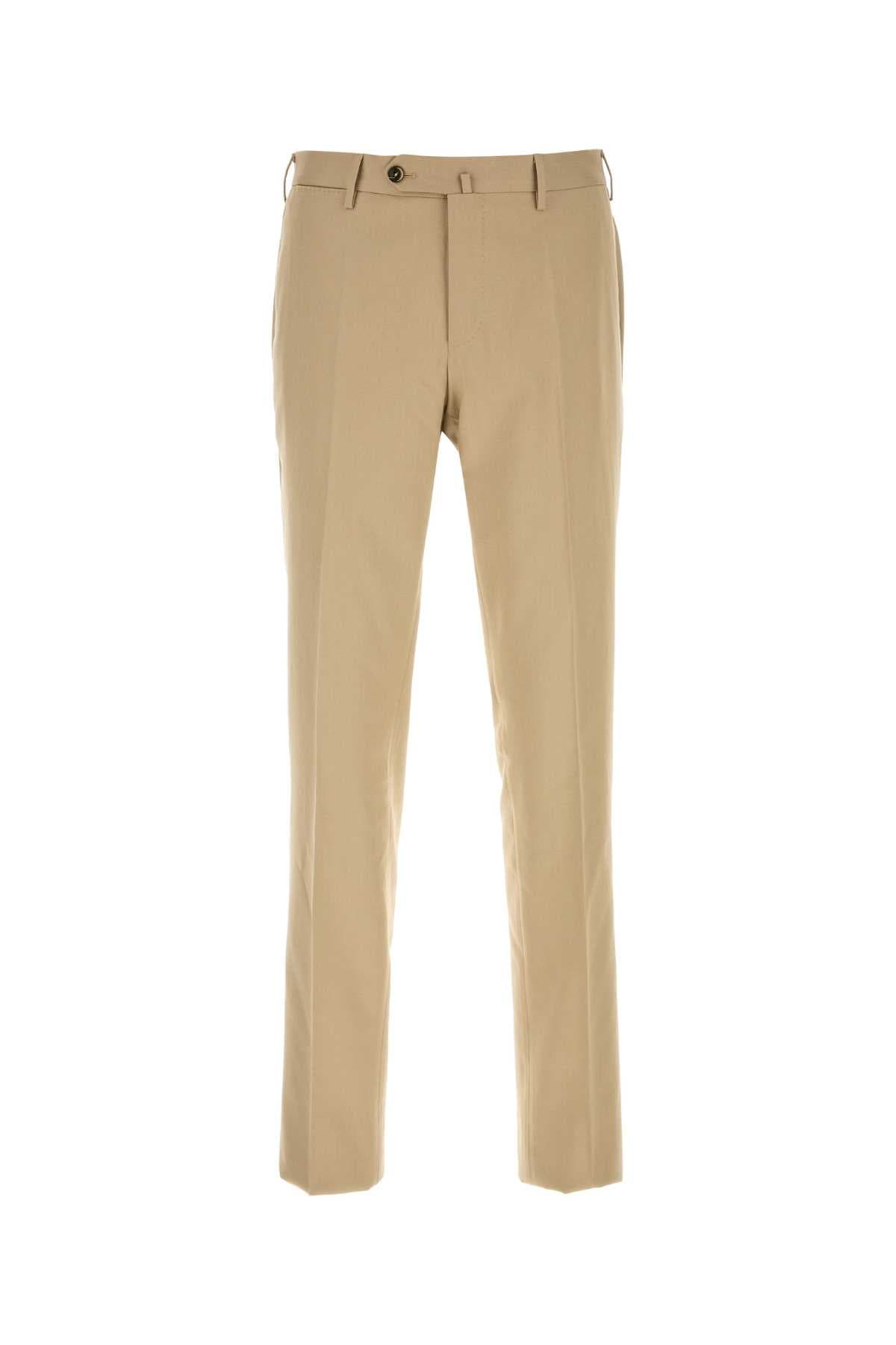 Sand cotton blend pant