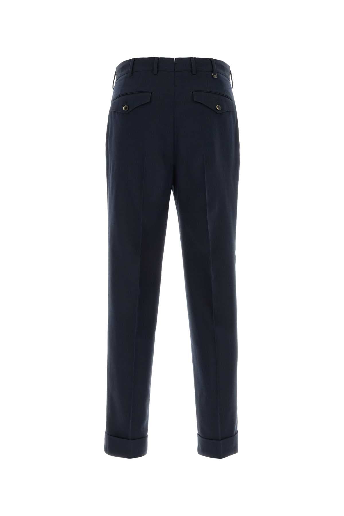Navy blue cotton blend pant - мініатюра 2