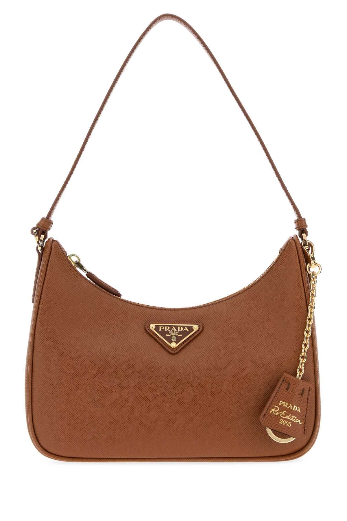 Caramel leather Prada Re-Edition 2005 shoulder bag