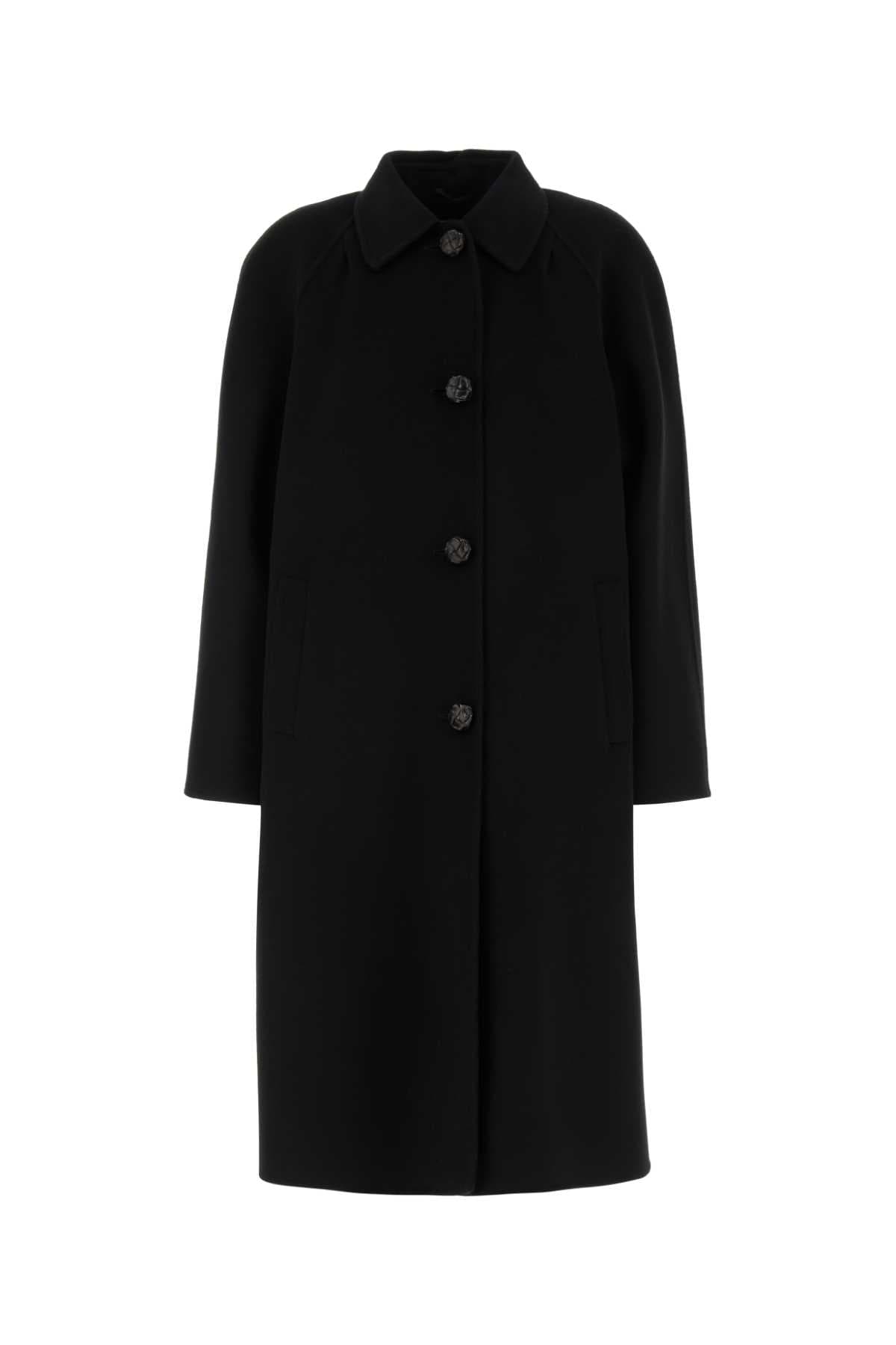 Black wool blend coat