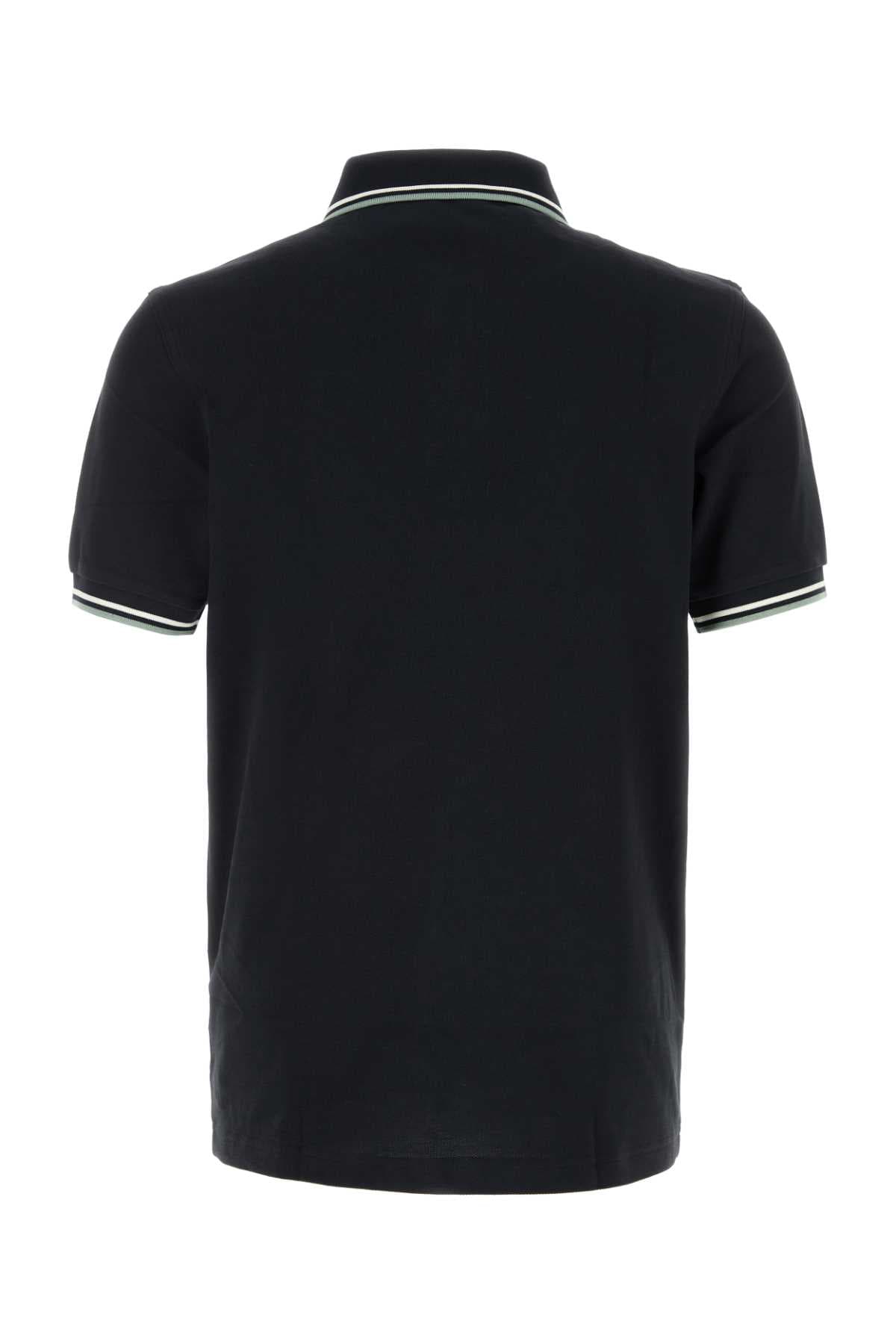 Navy blue piquet polo shirt - мініатюра 2
