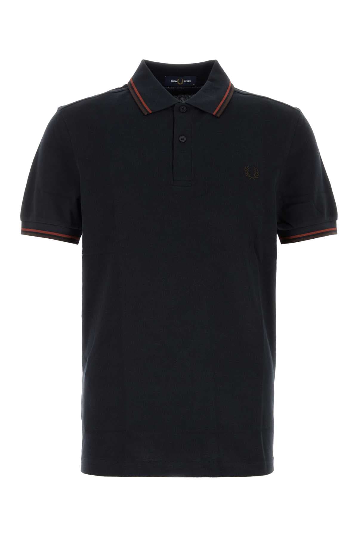 Navy blue piquet polo shirt