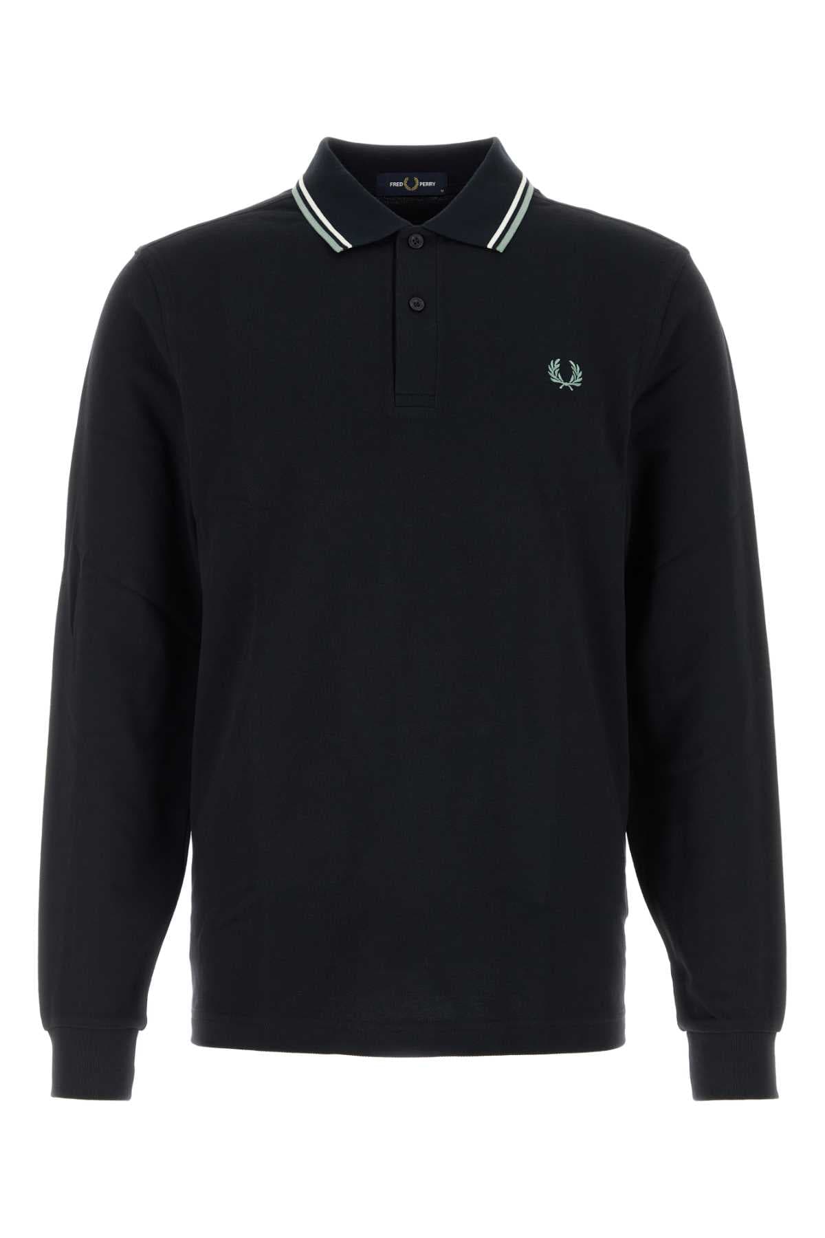 Navy blue piquet polo shirt