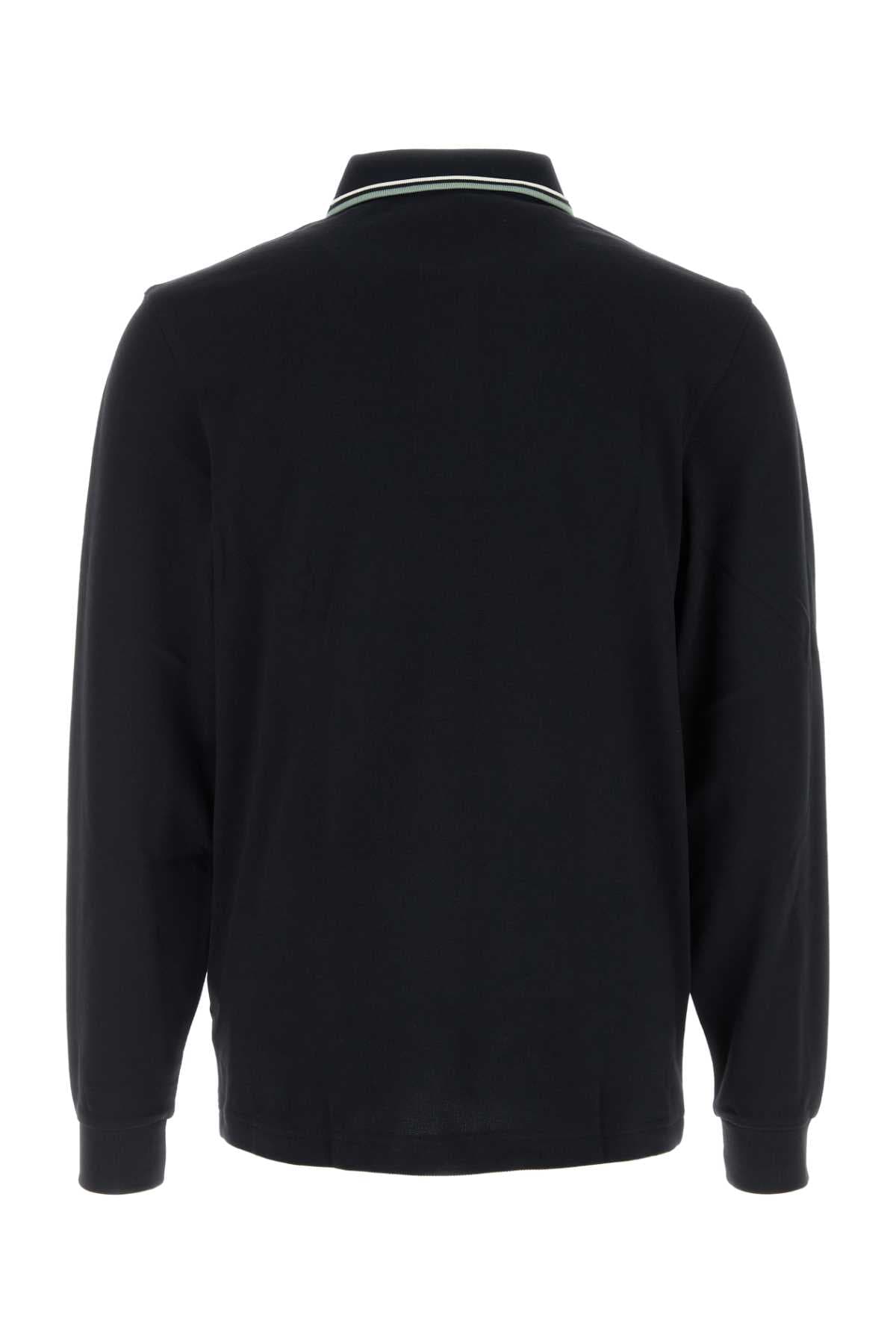 Navy blue piquet polo shirt - мініатюра 2
