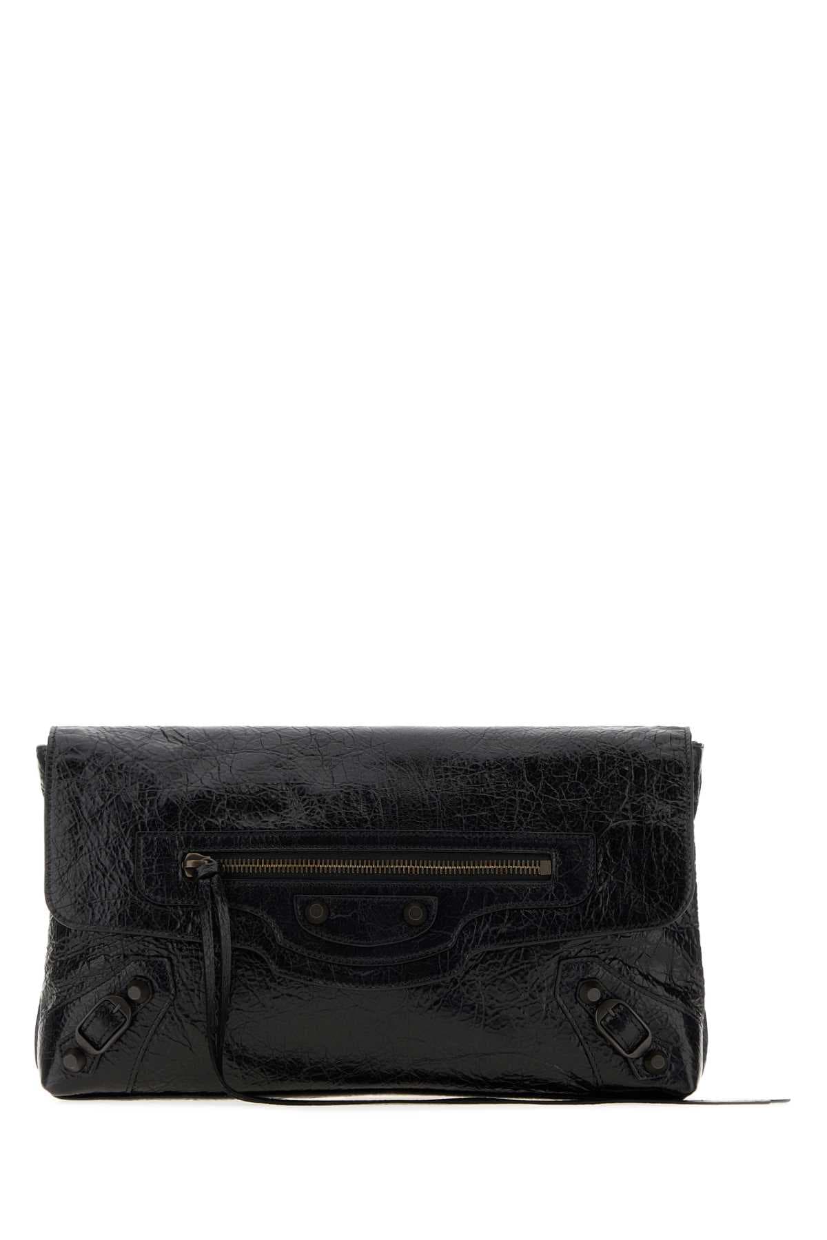 Black leather Le City clutch