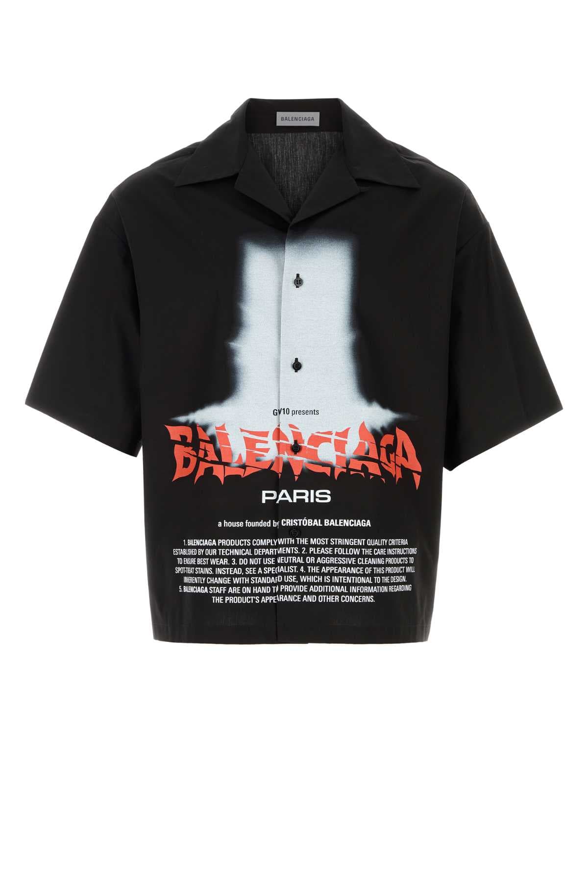 Black poplin shirt
