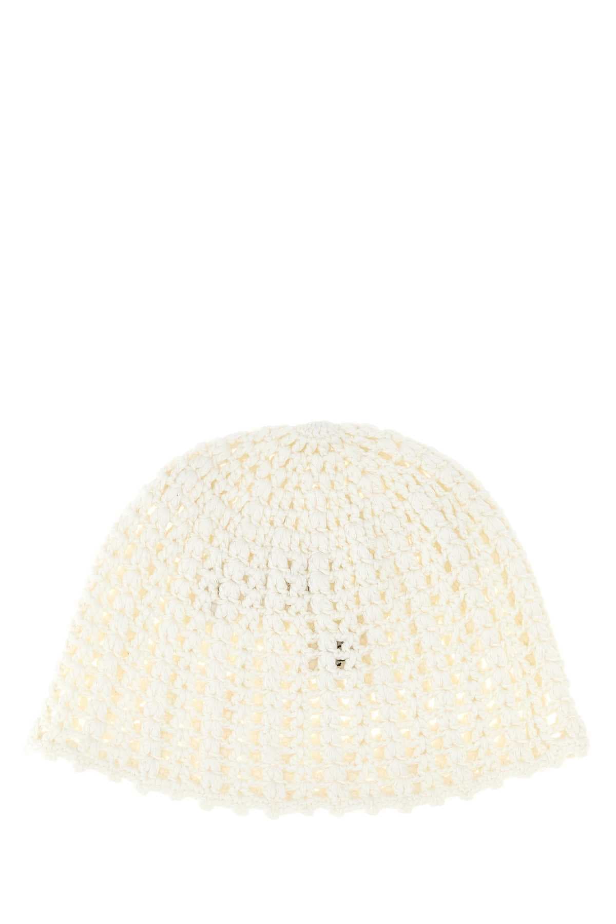 White crochet Andalusia beanie hat