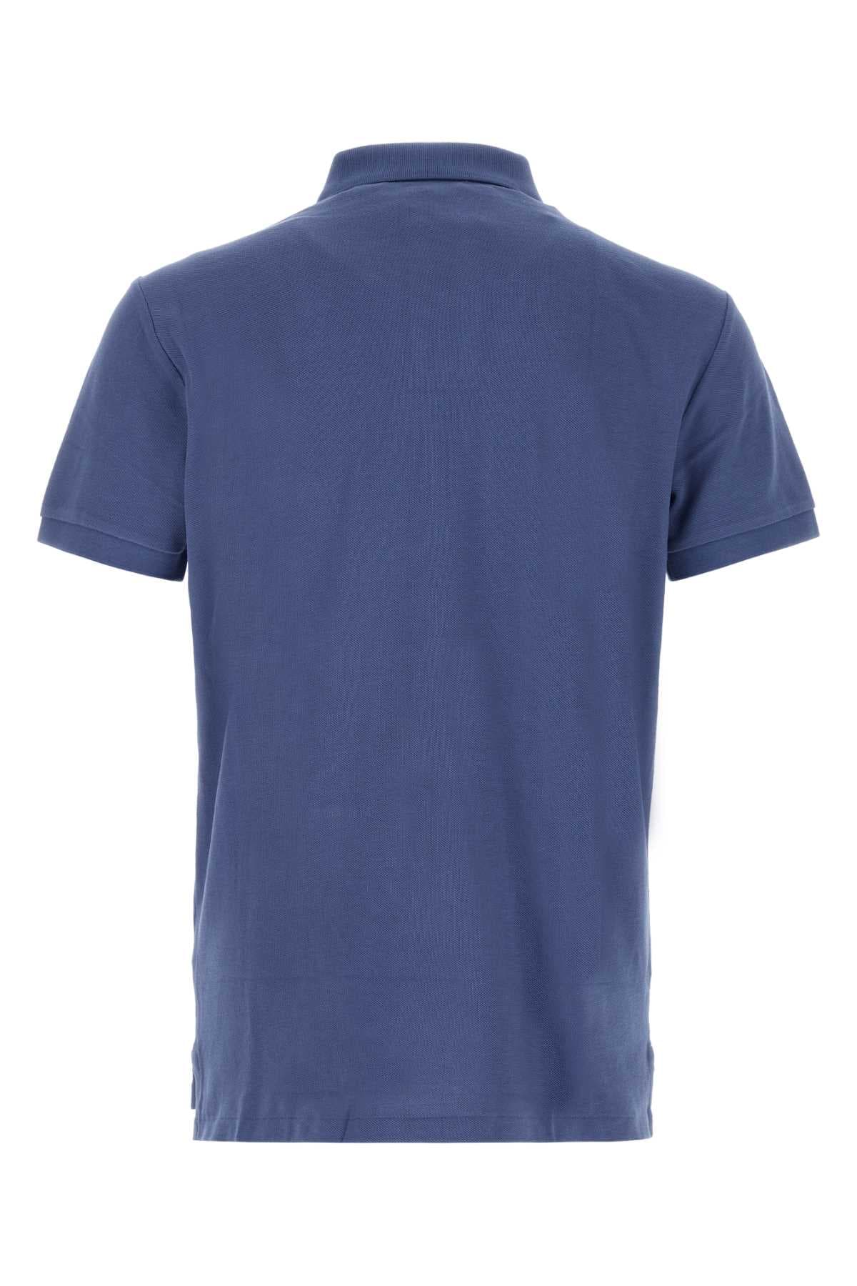 Blue cotton polo shirt - мініатюра 2