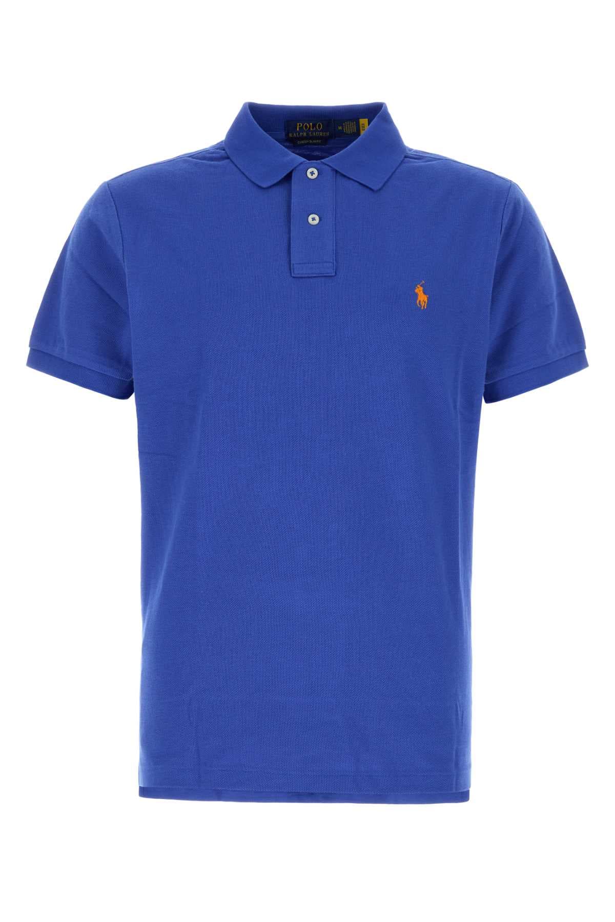 Blue piquet polo shirt