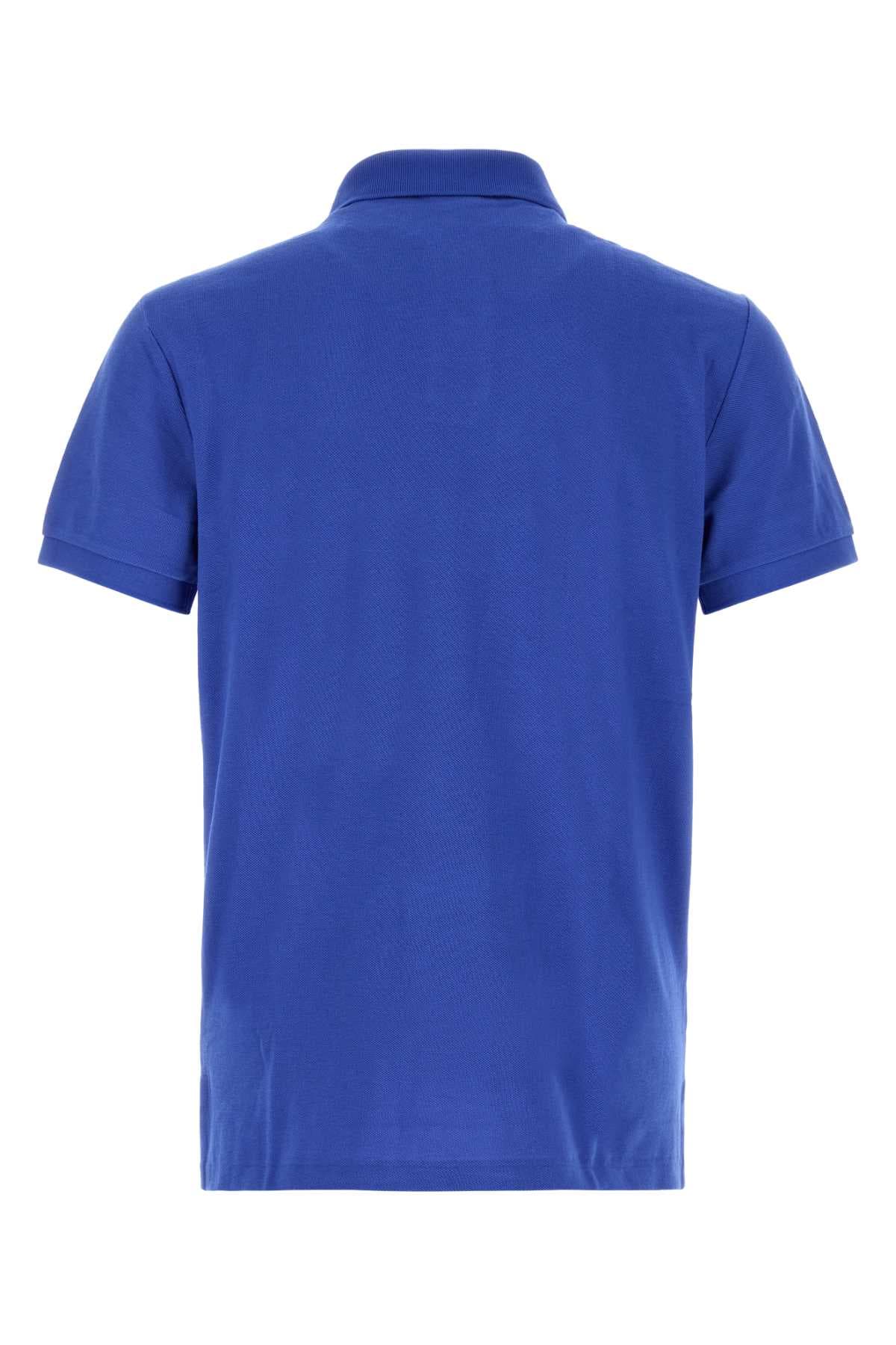 Blue piquet polo shirt - мініатюра 2