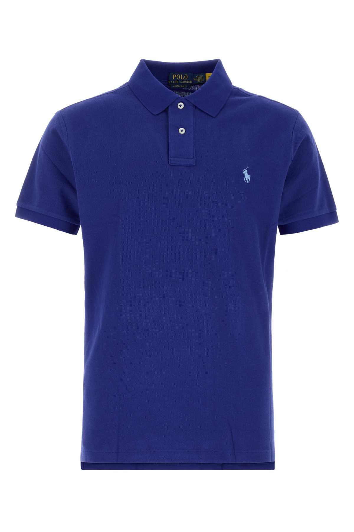 Blue cotton polo shirt