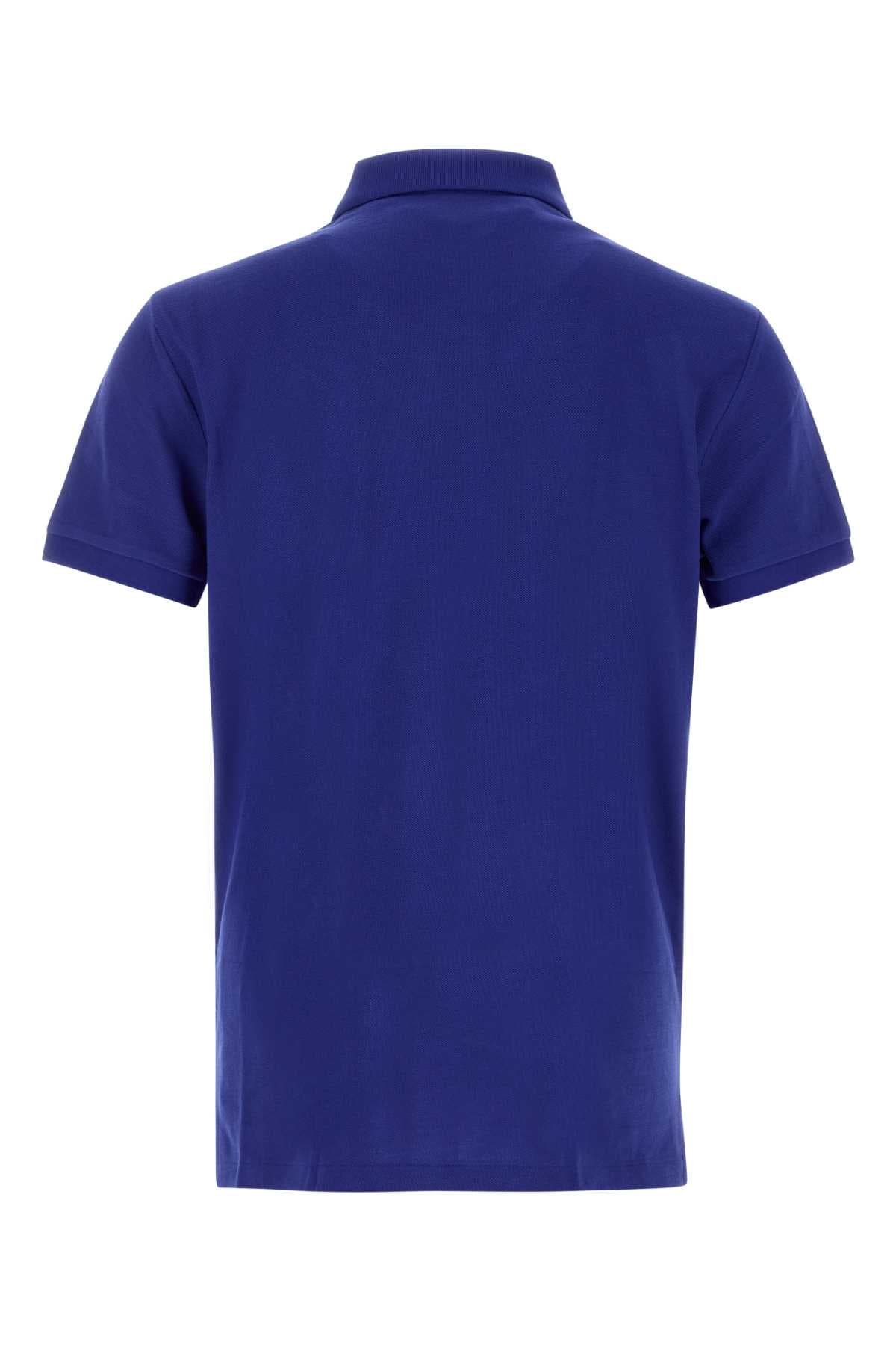 Blue cotton polo shirt - мініатюра 2