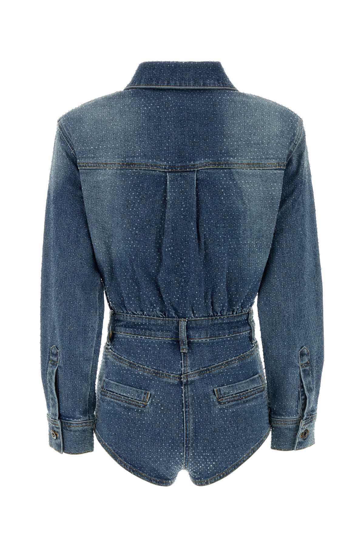 Embellished denim jumpsuit - мініатюра 2