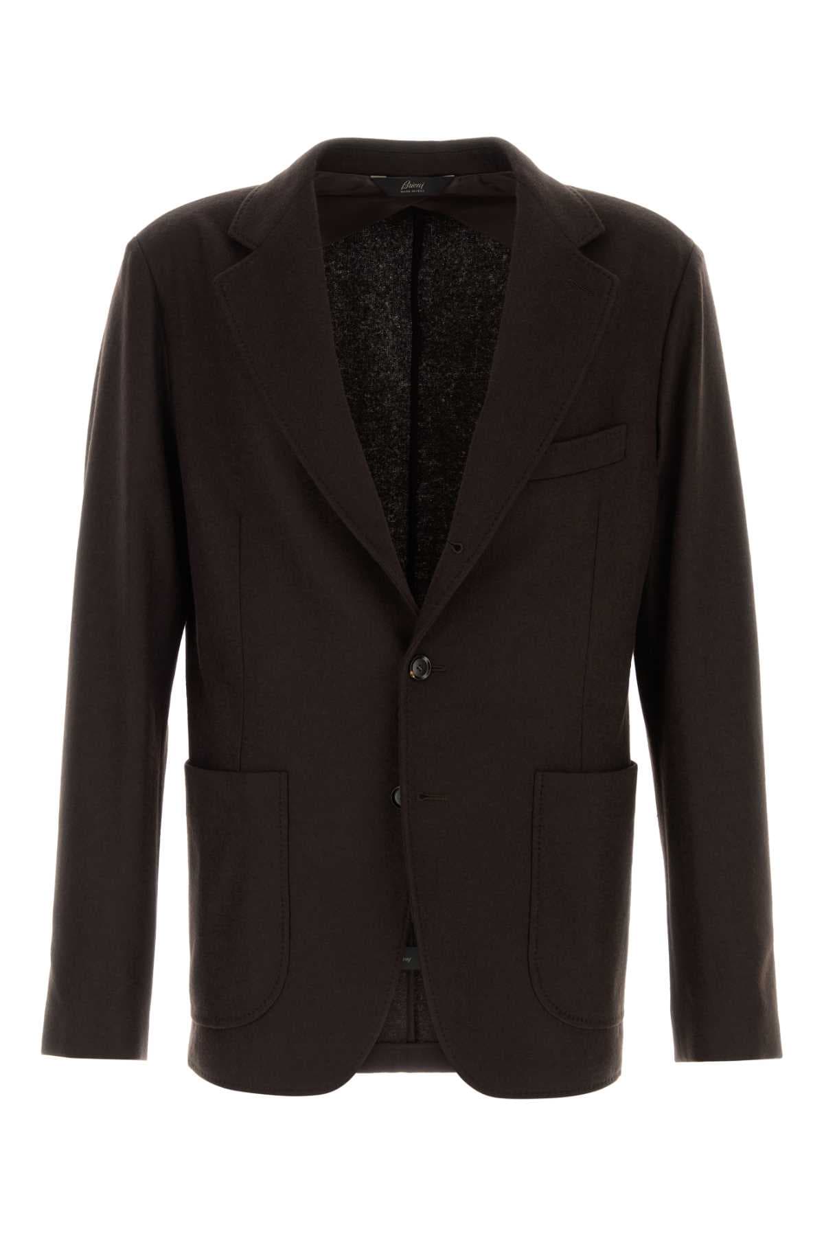 Dark brown cashmere blazer