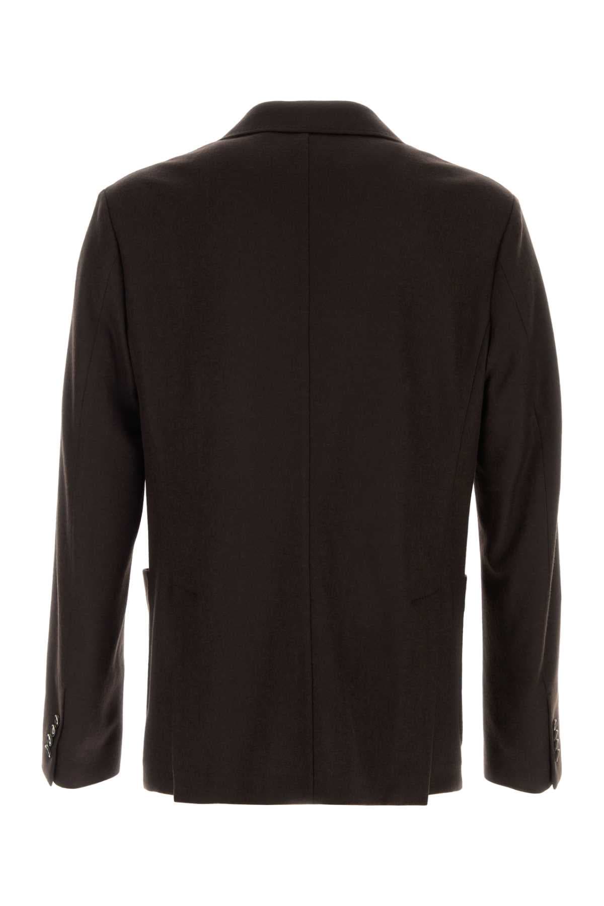 Dark brown cashmere blazer - мініатюра 2