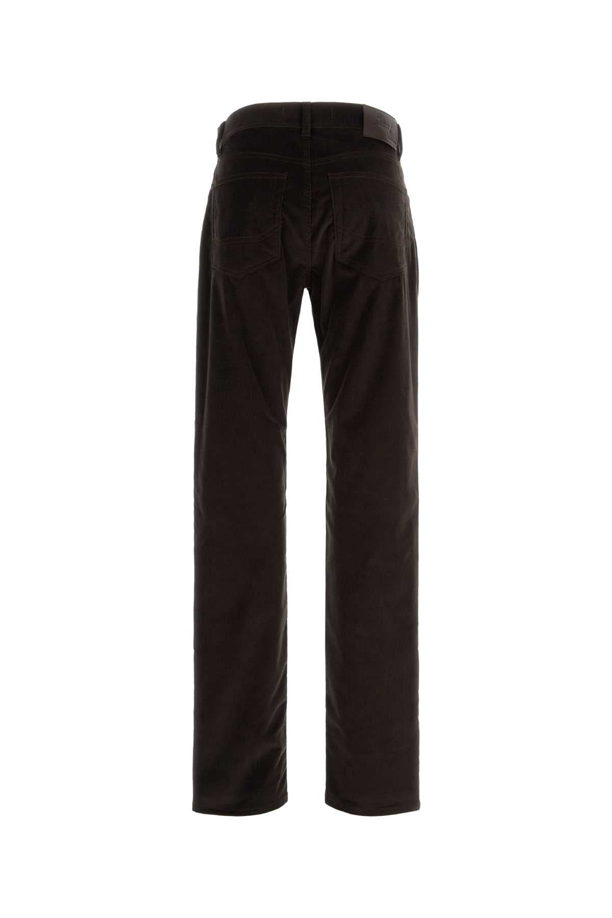 Dark brown stretch corduroy pant - мініатюра 2