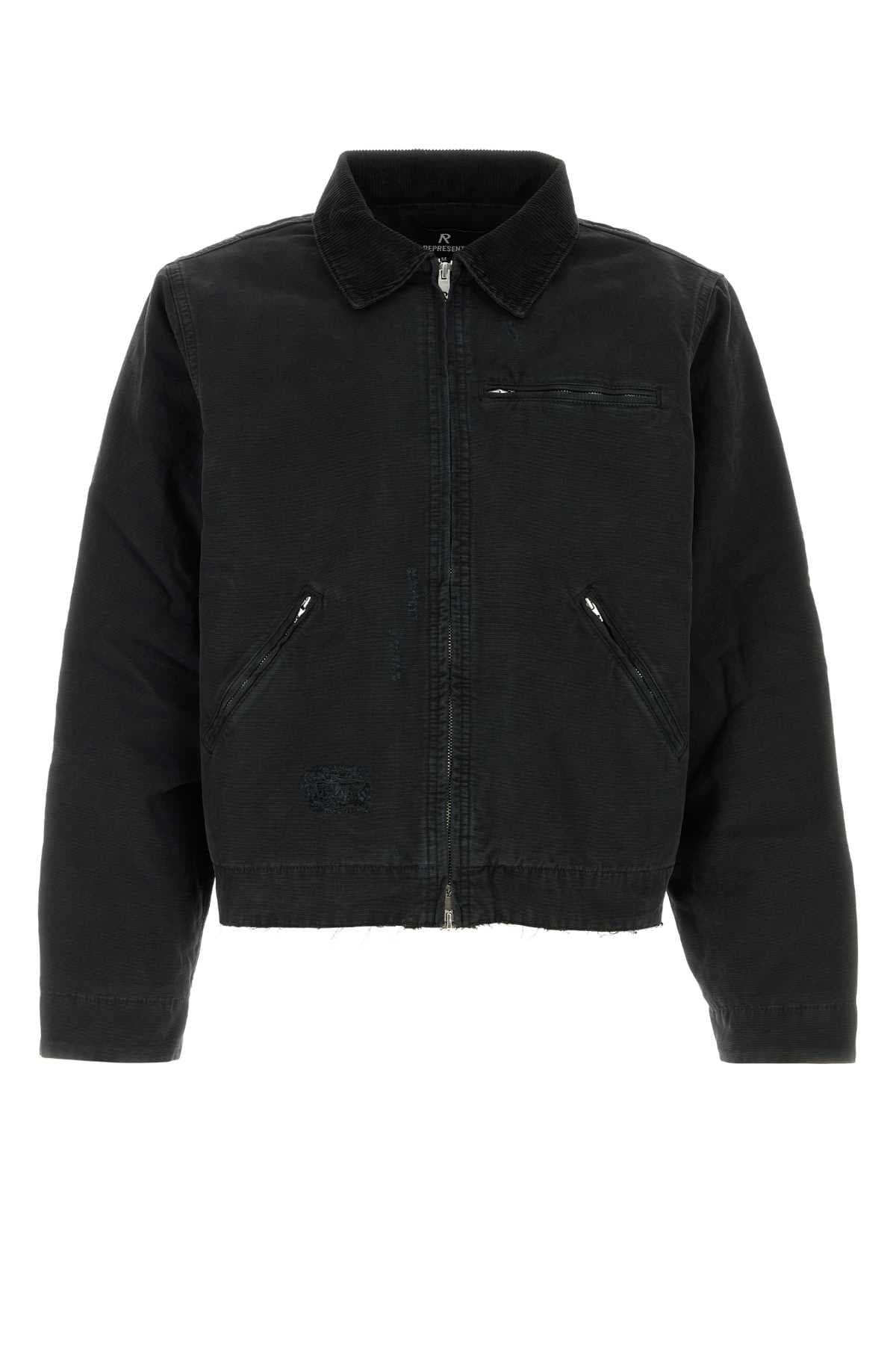 Black cotton padded jacket
